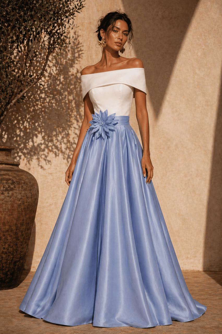 Falda Guadalupita Baby Blue