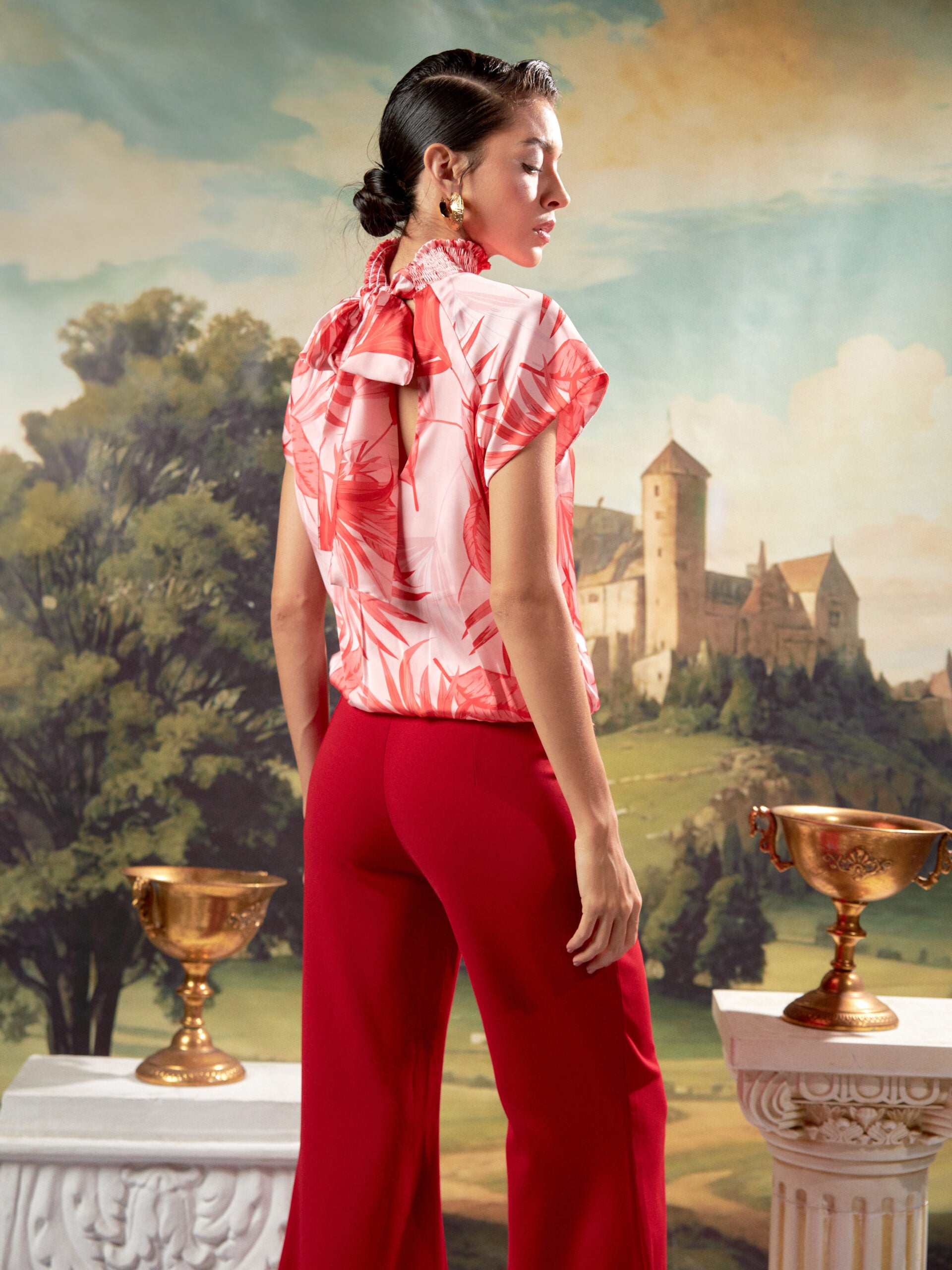 Blusa Brasia Flores Rojas