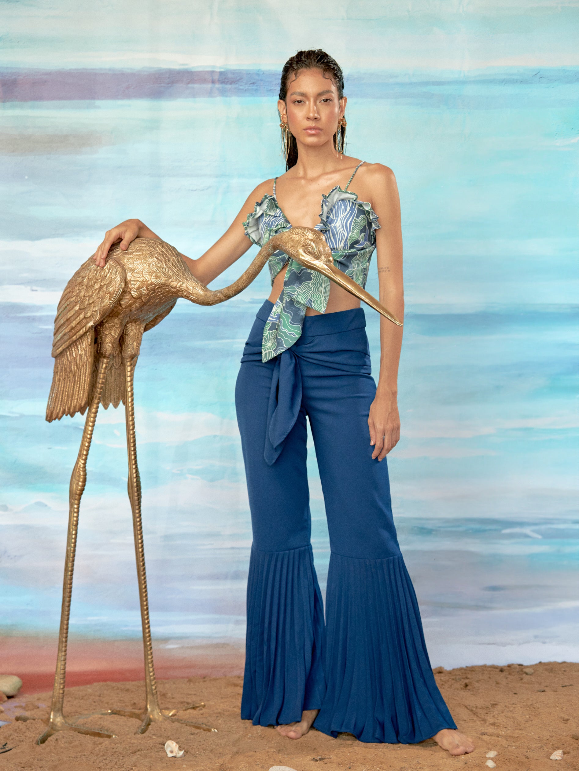 Top Farid Estampado Ballenas
