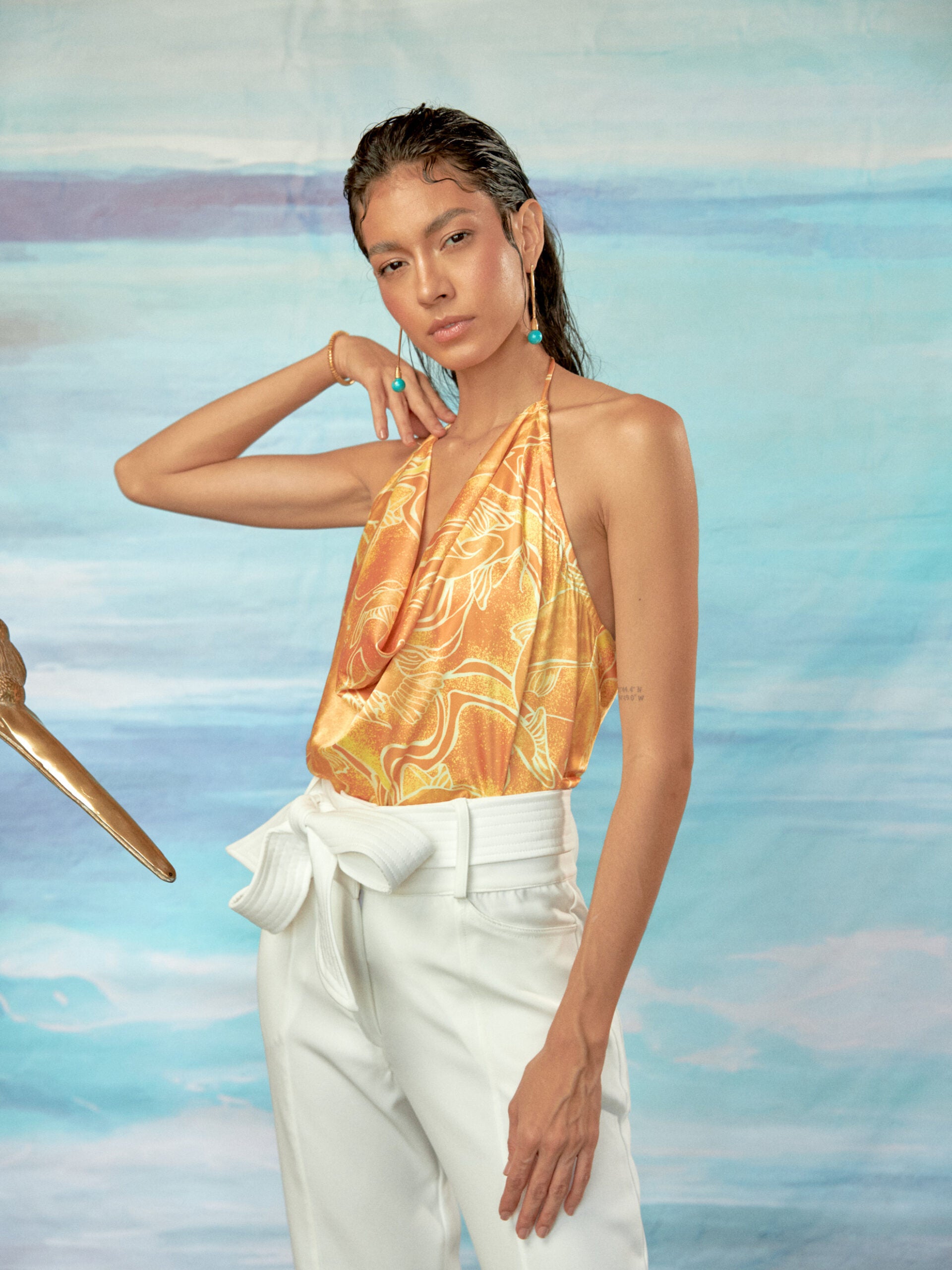 Blusa Brillantina Peces Amarillos