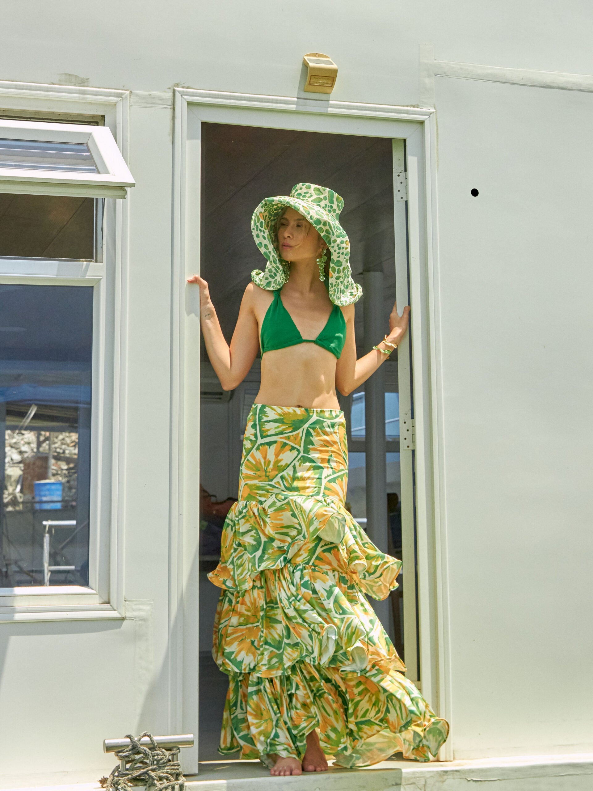Falda Poema Estampada Verde Estampado