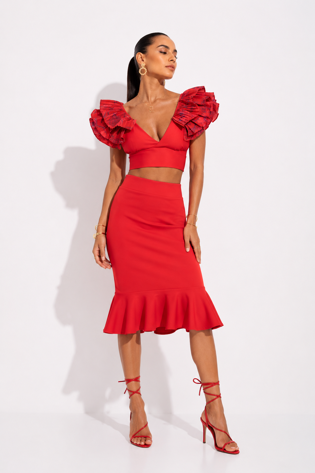 Falda Bardot Rojo