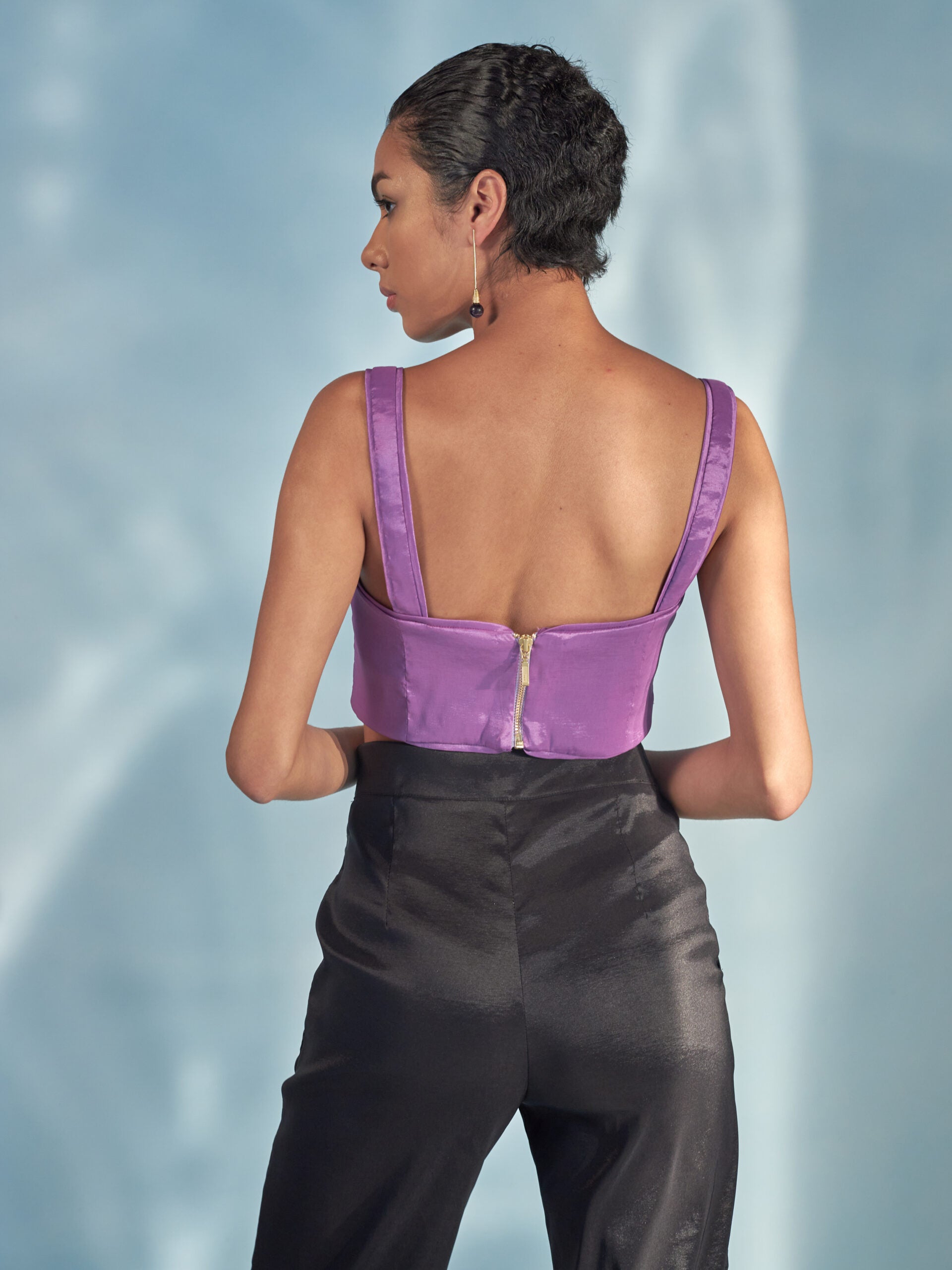 Crop Top Hebilla Morado