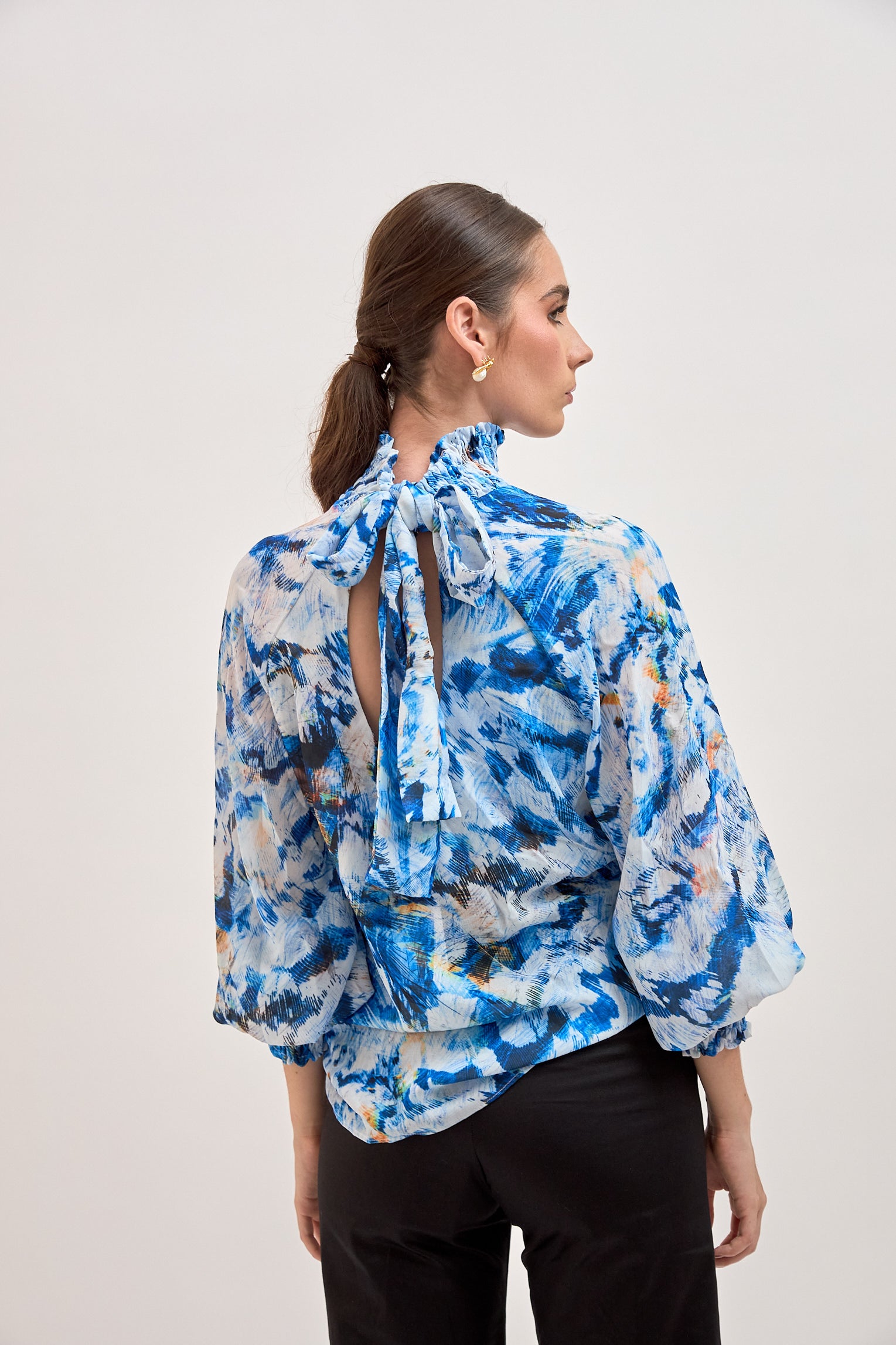 Blusa Brestel Plumas Azul
