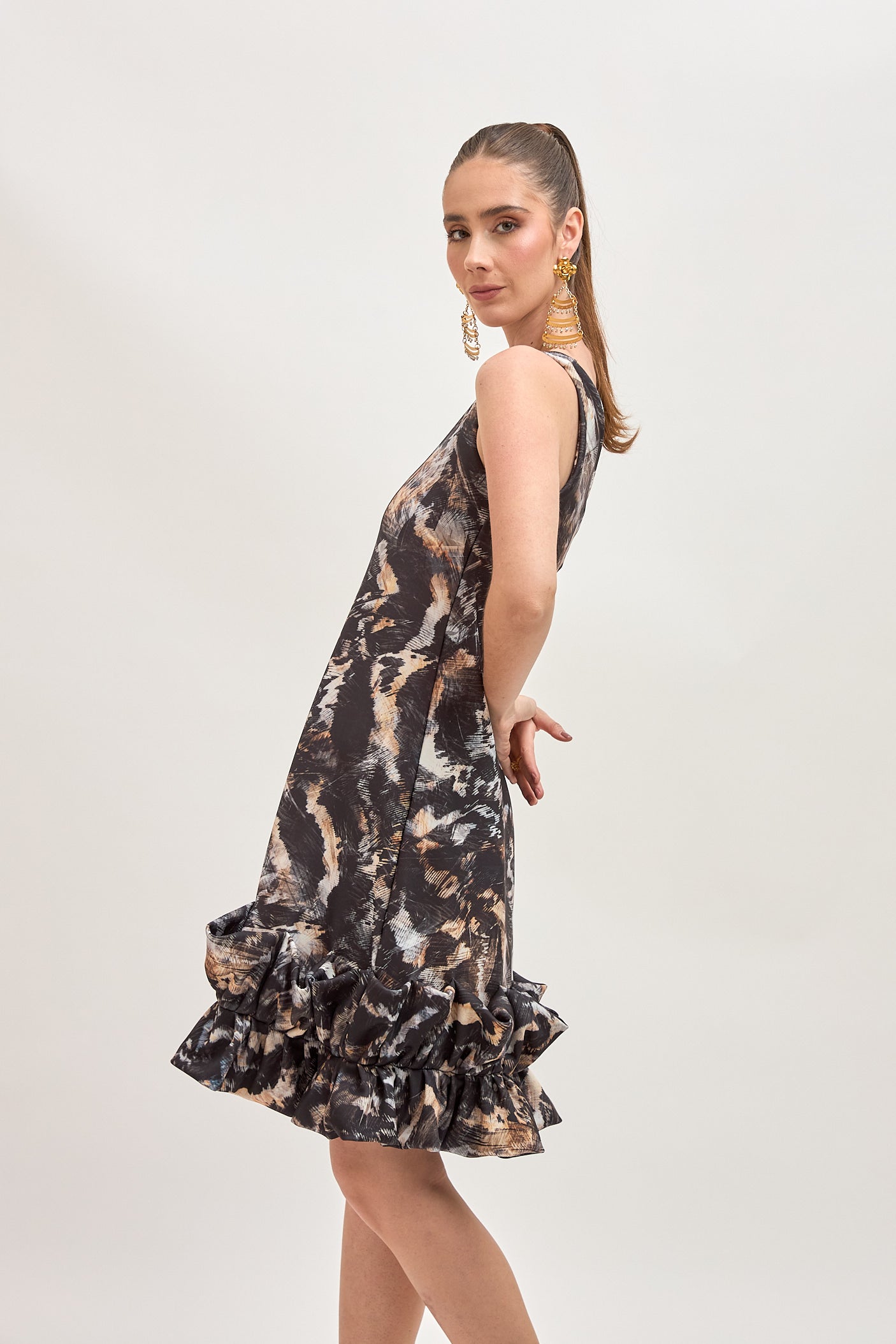 Vestido Chiquima Feathers Negro