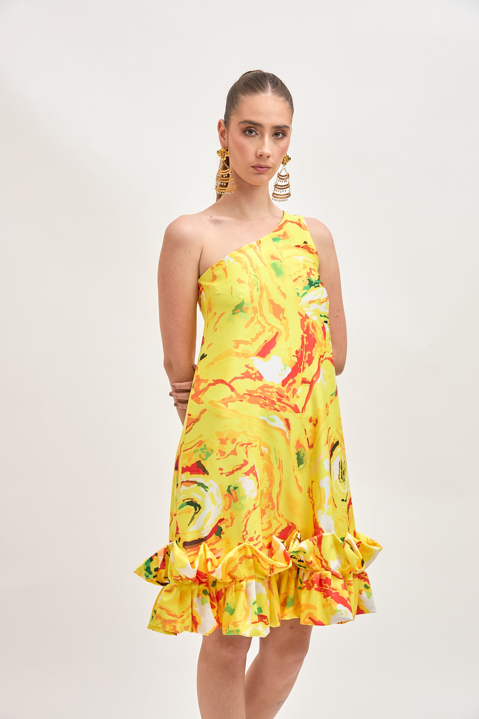 Vestido Chiquima Amarillo Estampado