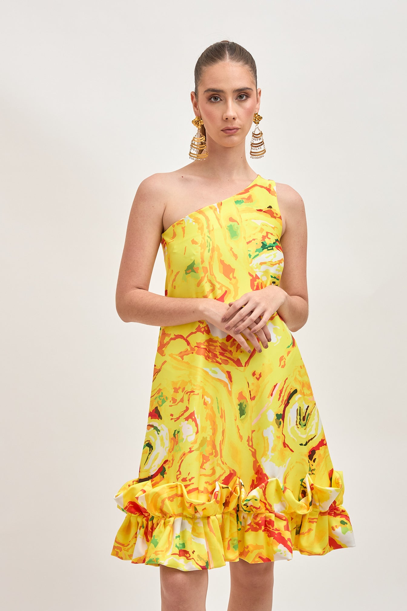 Vestido Chiquima Amarillo Estampado