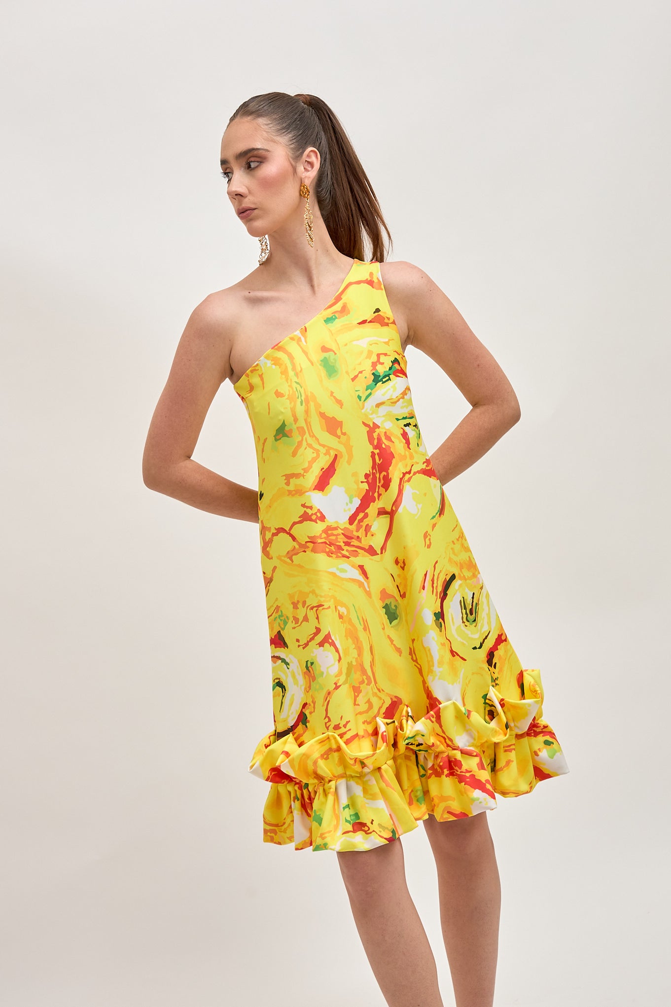 Vestido Chiquima Amarillo Estampado