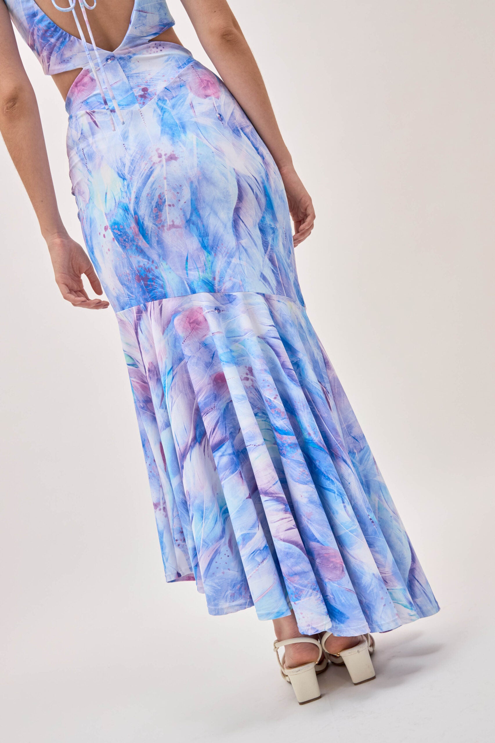 Vestido Oll Plumas Lila