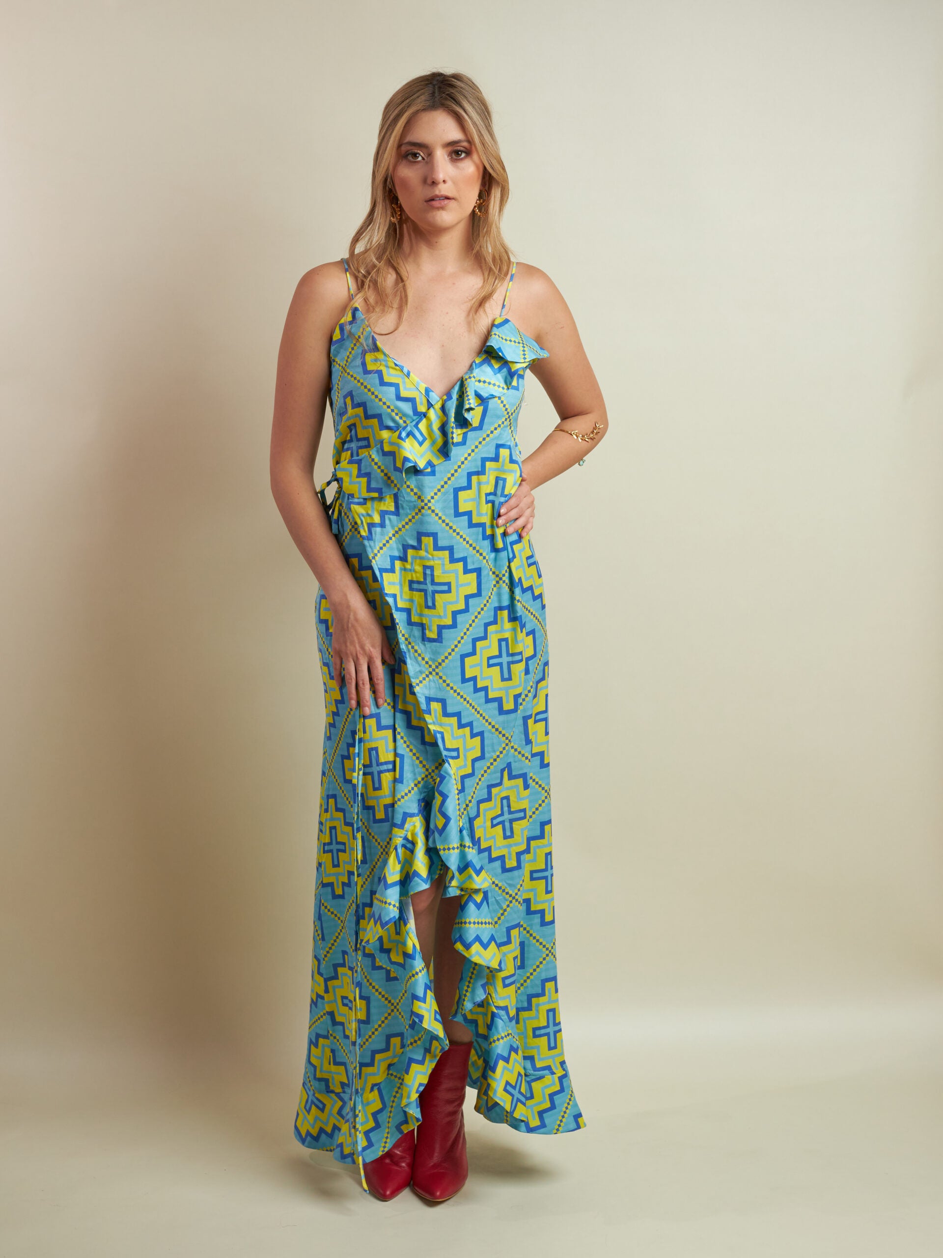 Vestido Samiko Rombos Wayu Azul