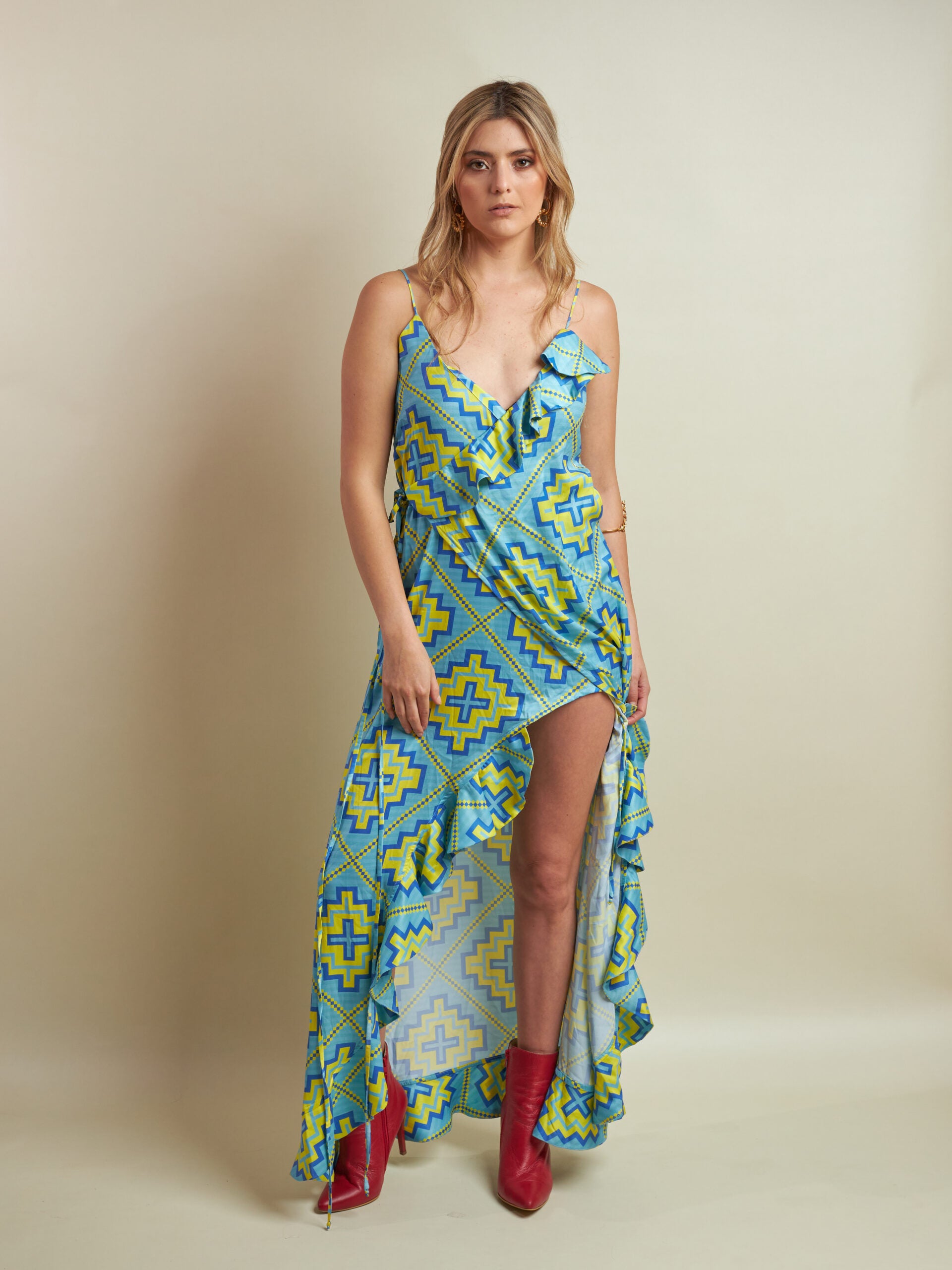 Vestido Samiko Rombos Wayu Azul
