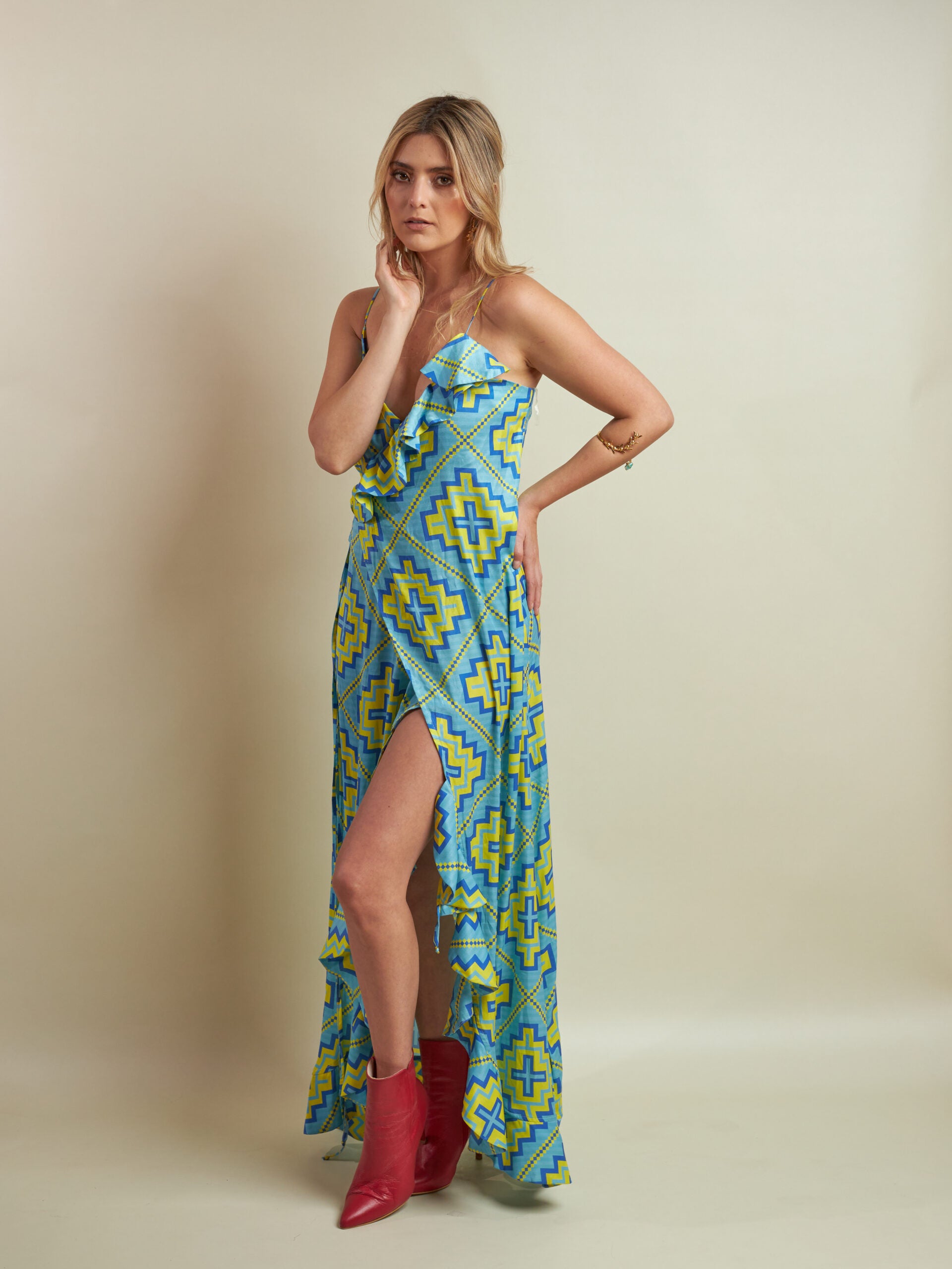 Vestido Samiko Rombos Wayu Azul