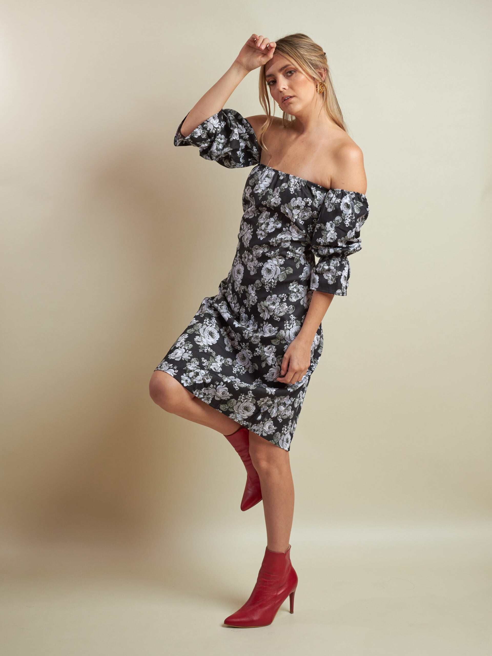 Vestido Mireya Negro Estampado