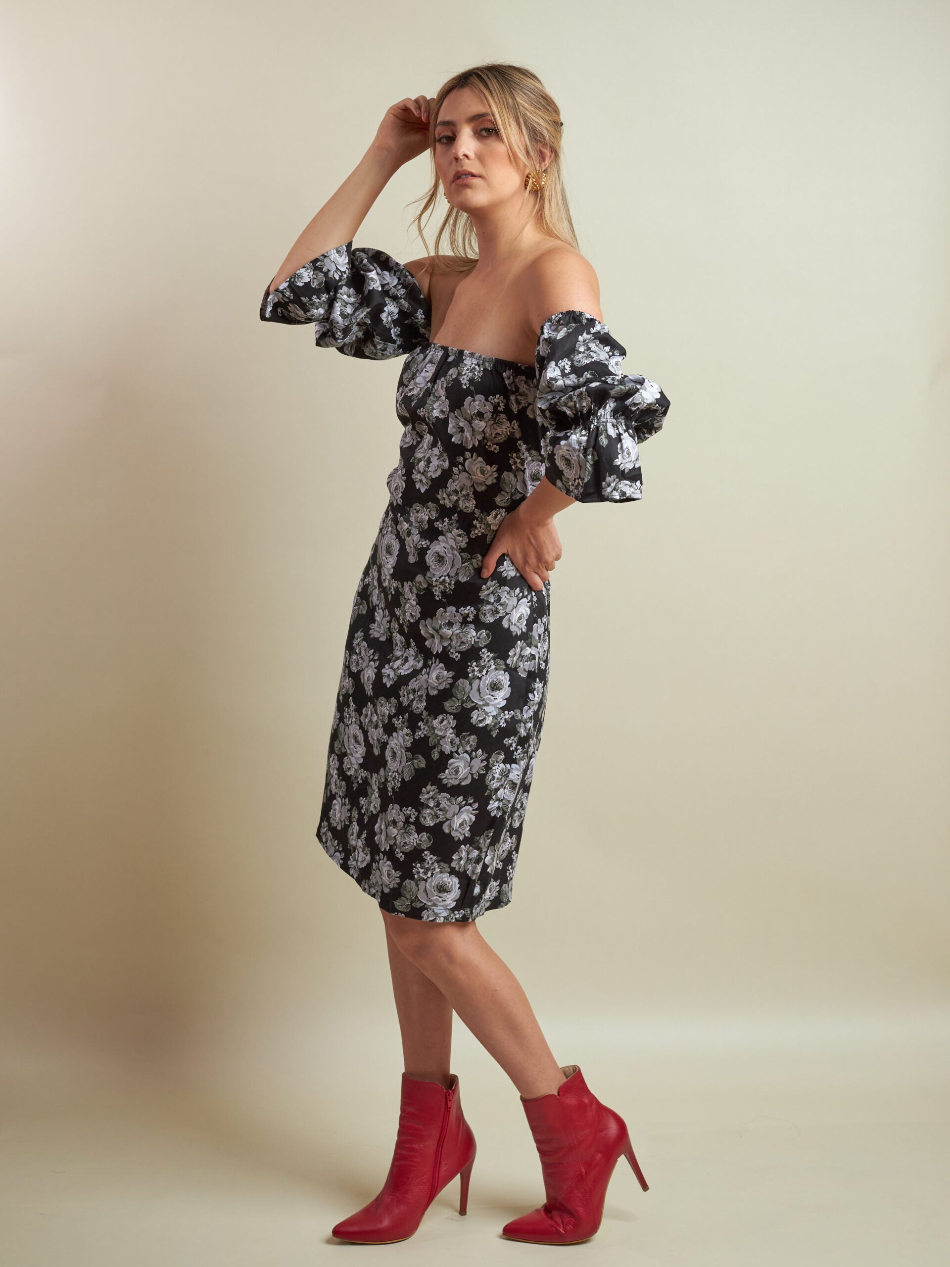 Vestido Mireya Negro Estampado