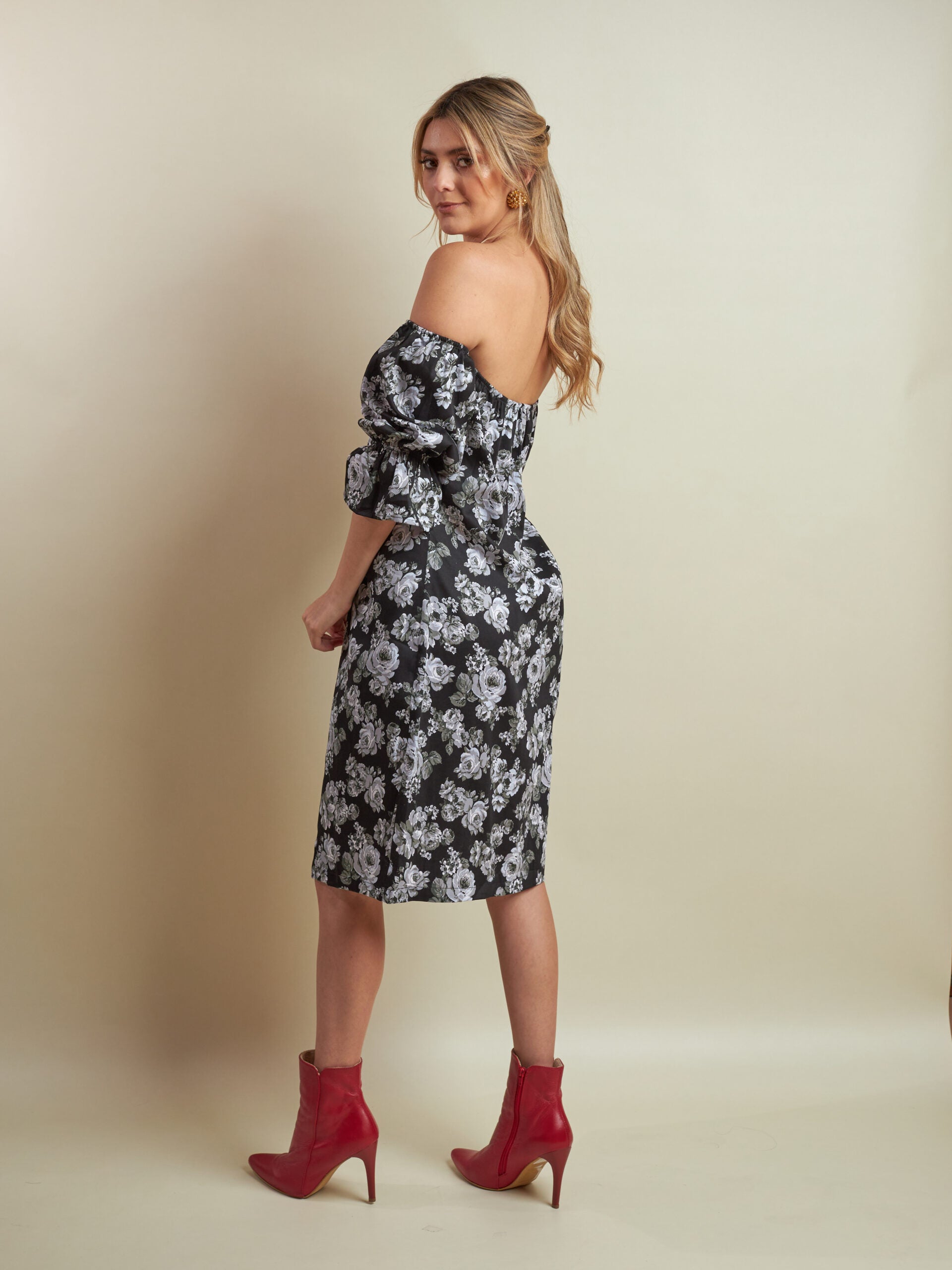 Vestido Mireya Negro Estampado
