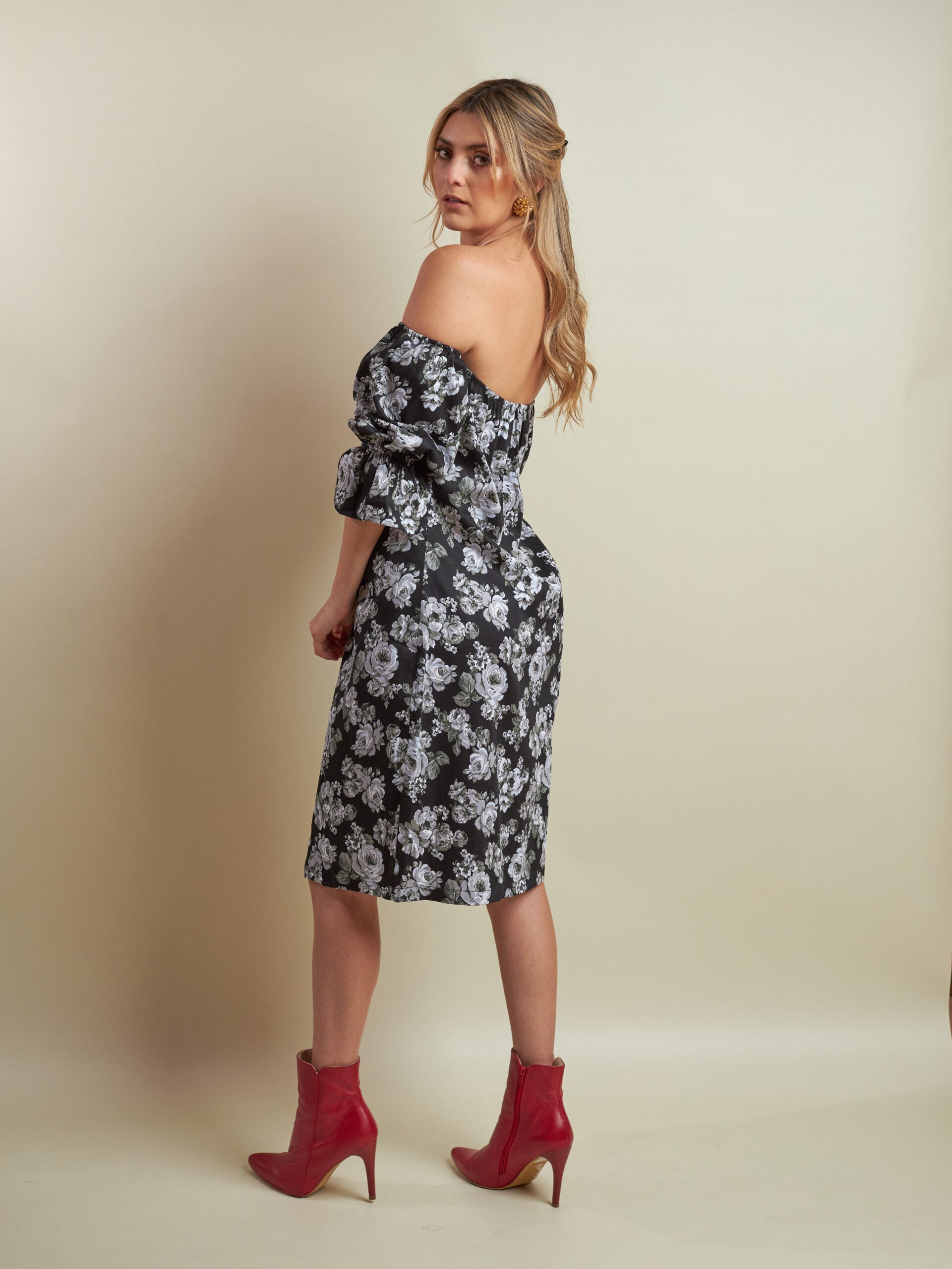 Vestido Mireya Negro Estampado