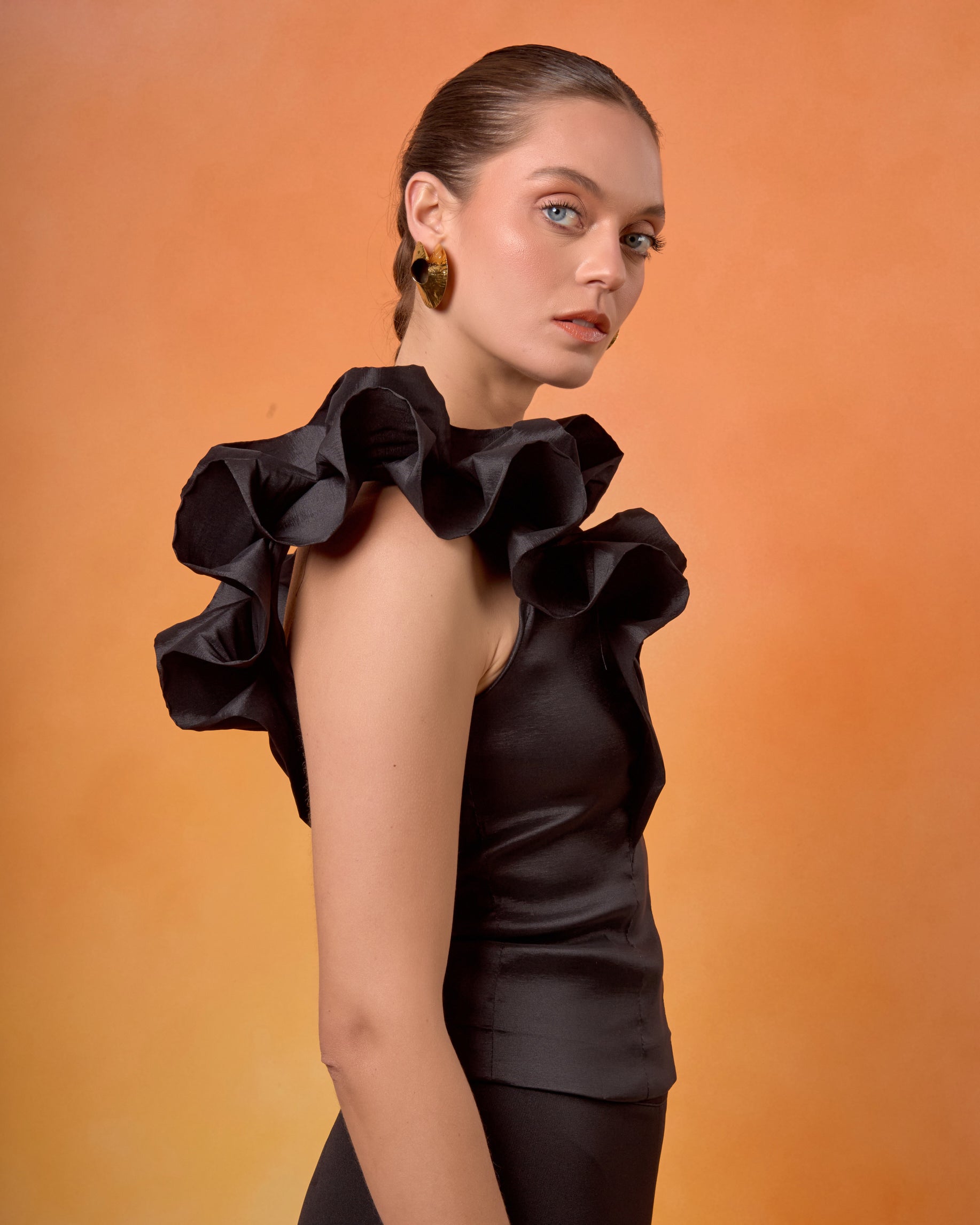 Blusa Prusia Tafeta Negro