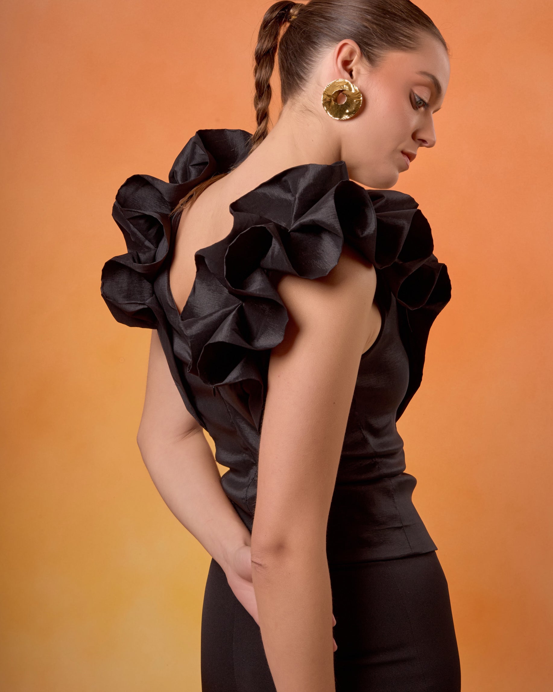 Blusa Prusia Tafeta Negro