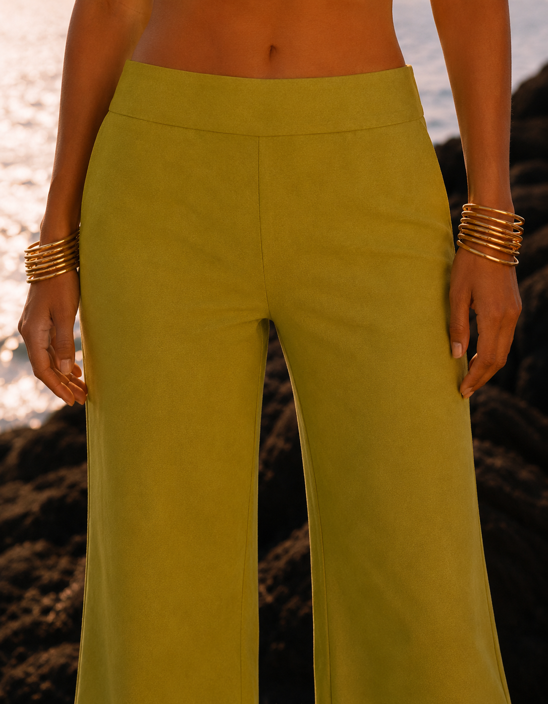Pantalón Kristu Lino verde pistacho