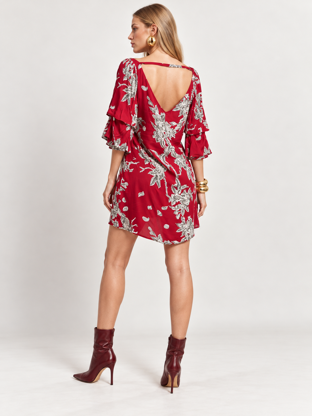 Vestido Brianna Vinotinto Estampado