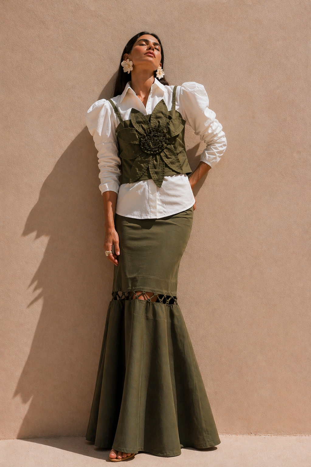 Falda Aguadas Verde Militar