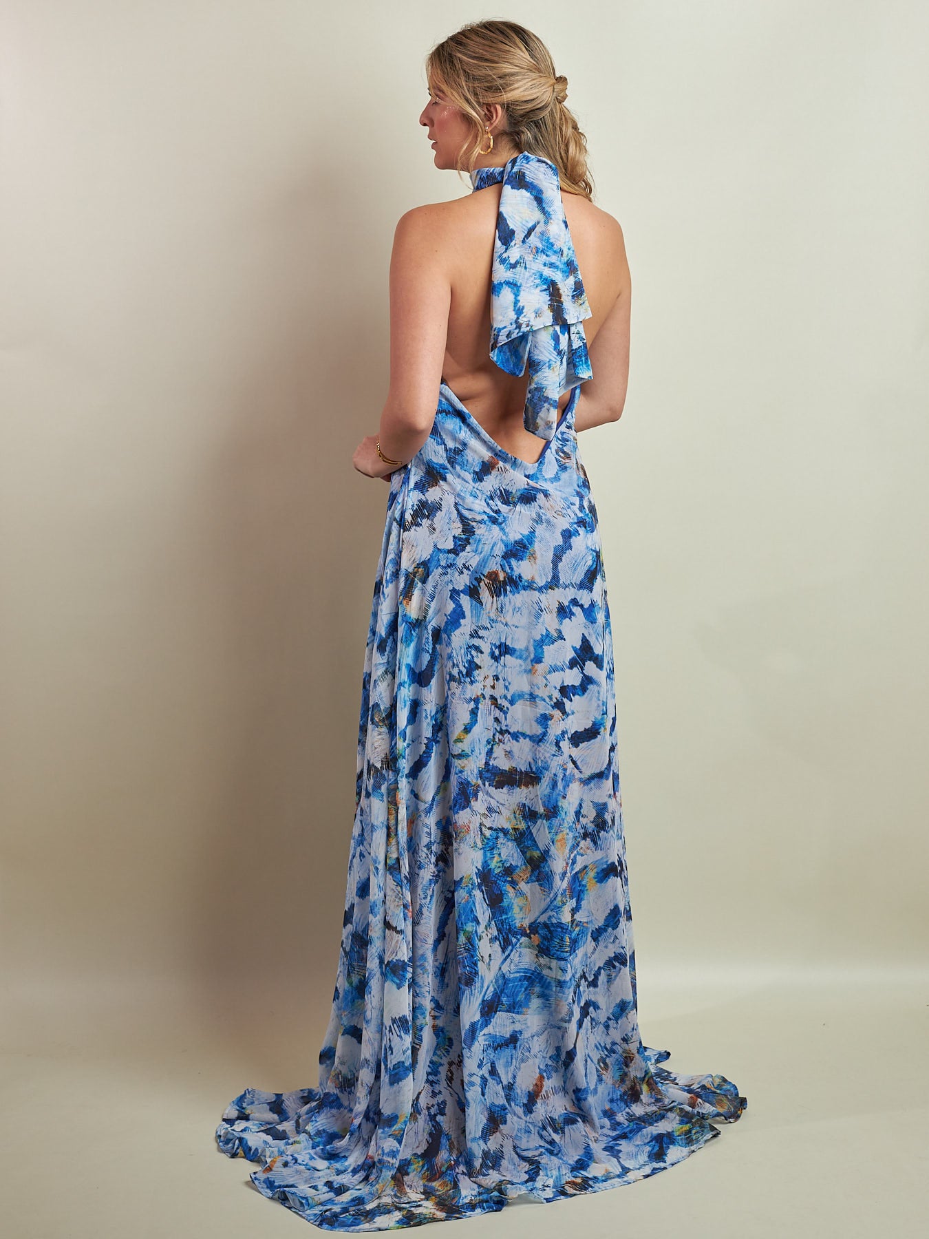 Vestido Apolinary Feathers Azul
