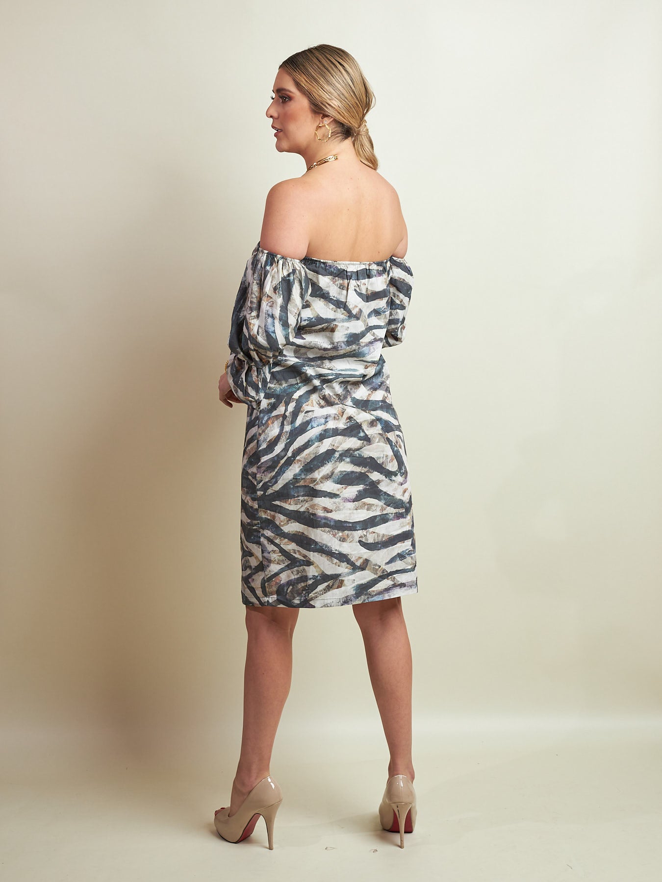 Vestido Mireya Gris Estampado