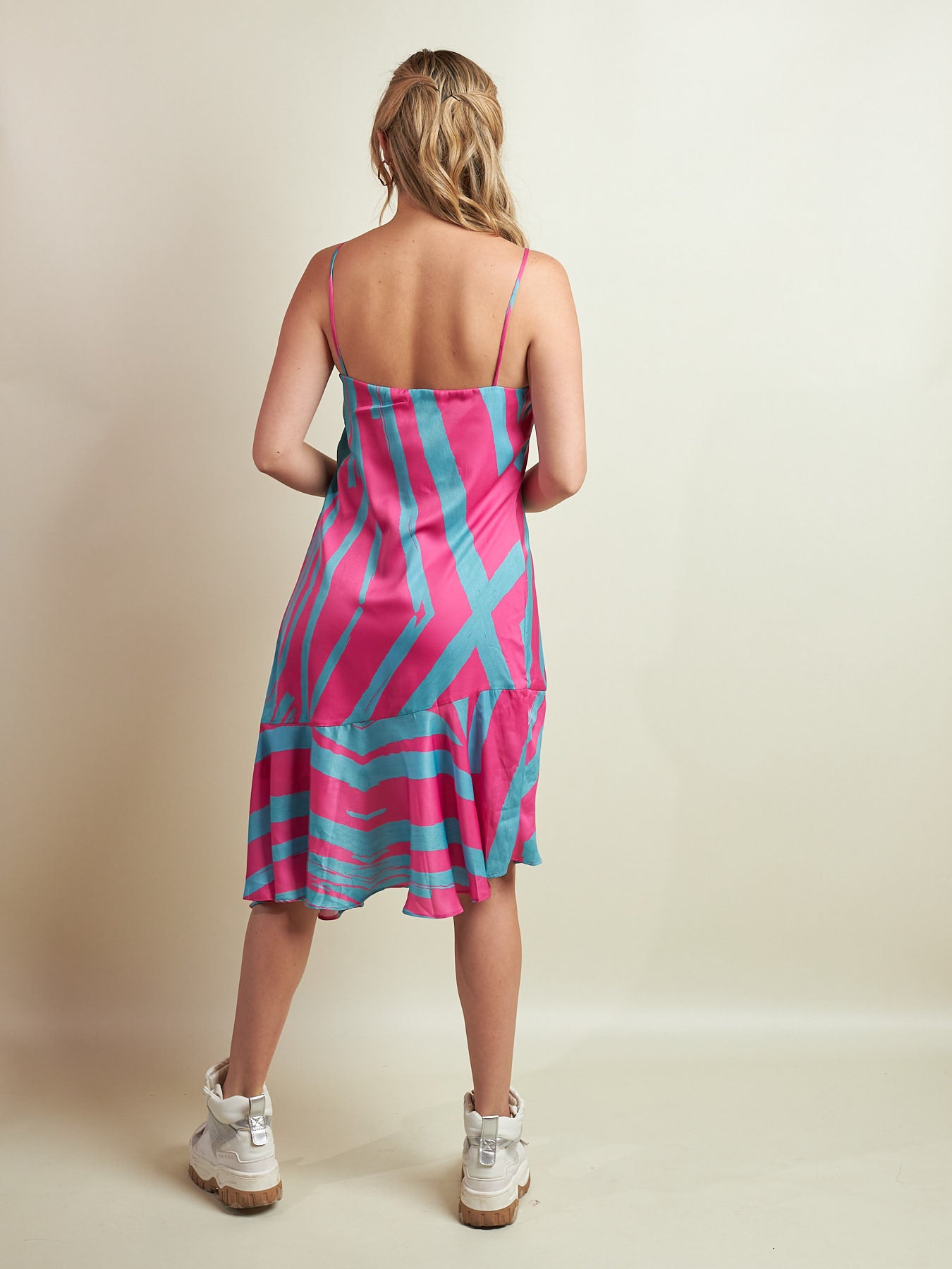Vestido Mocan Techo Fucsia Estampado