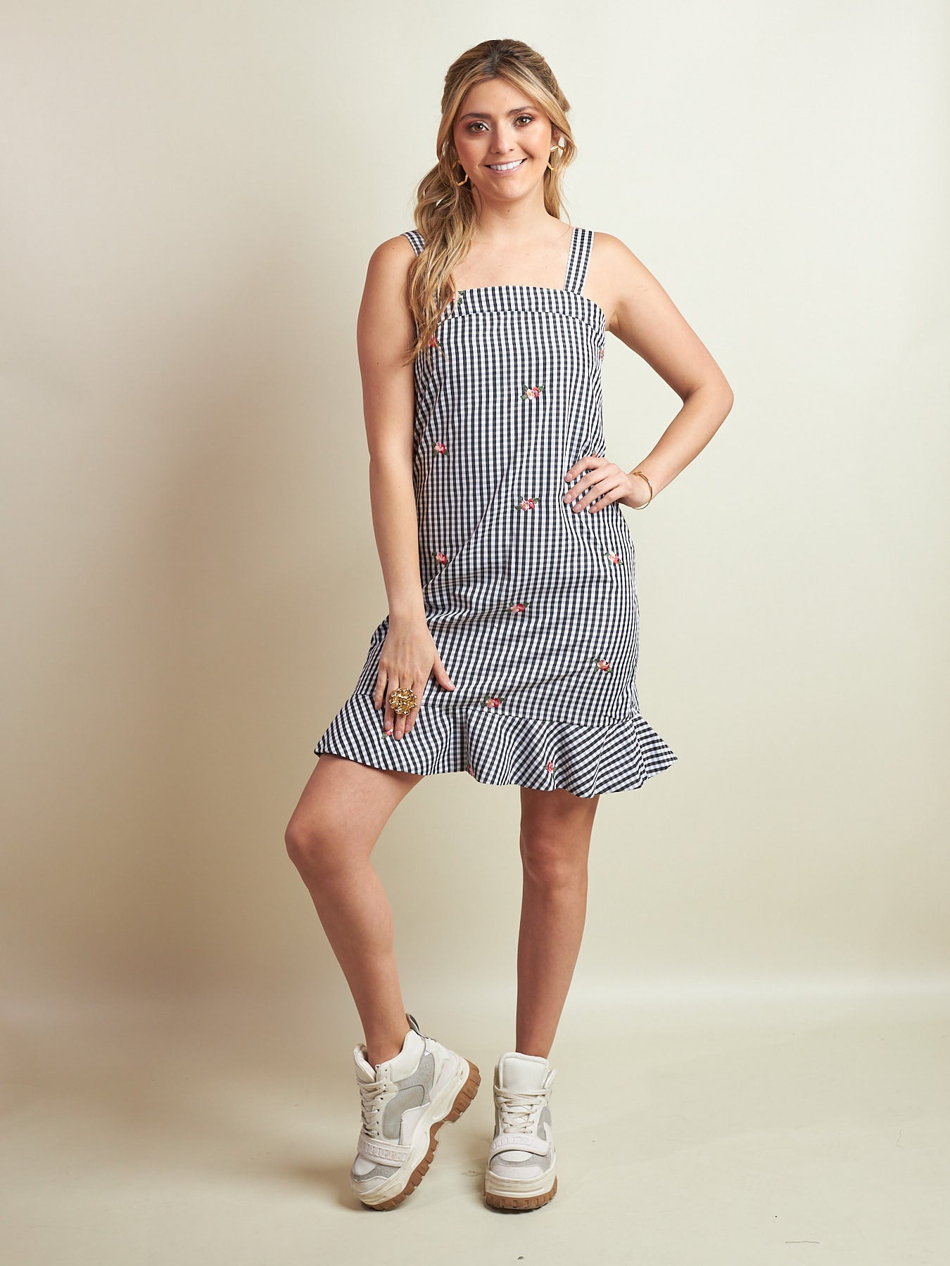 Vestido Tami Cuadros Negros