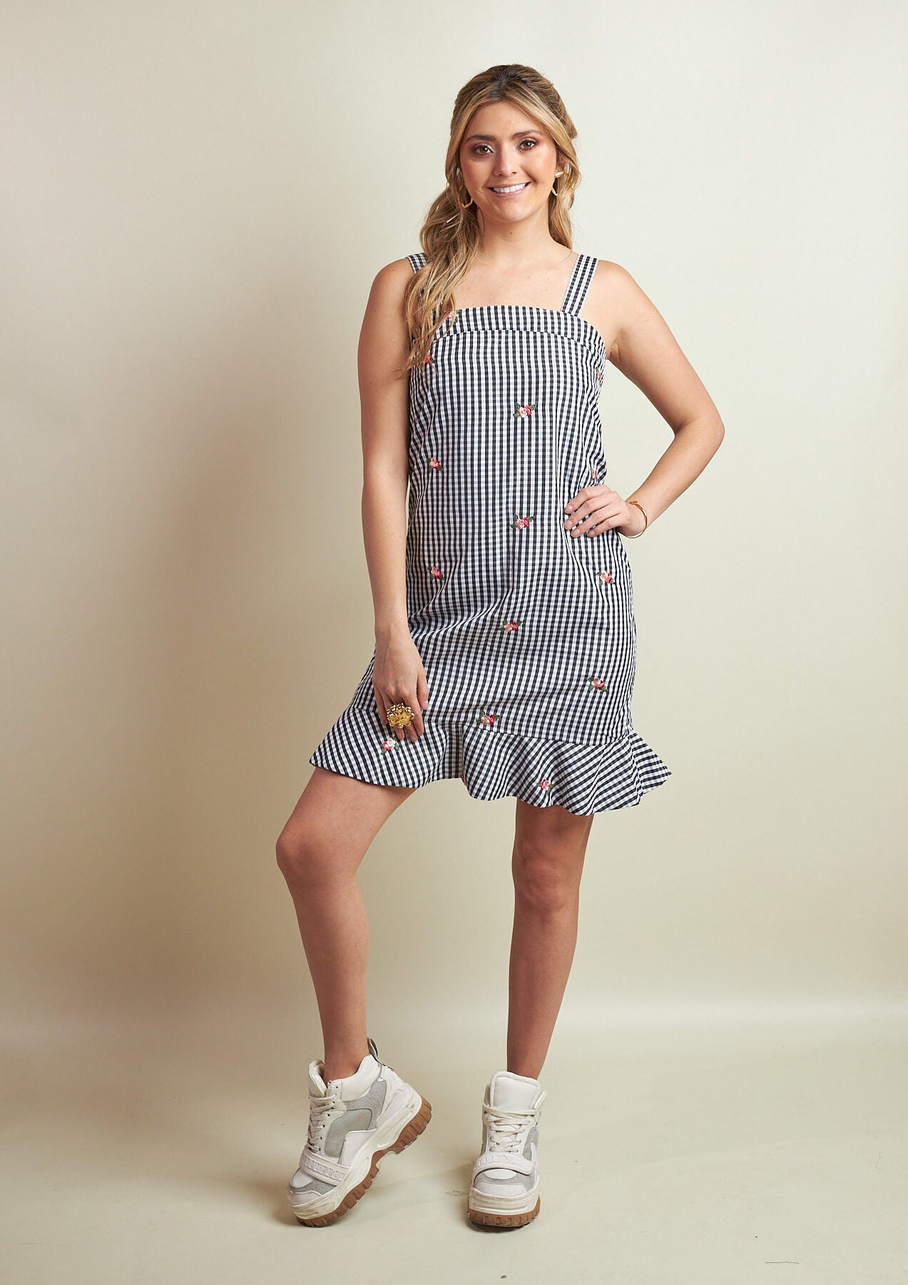 Vestido Tami Cuadros Negros
