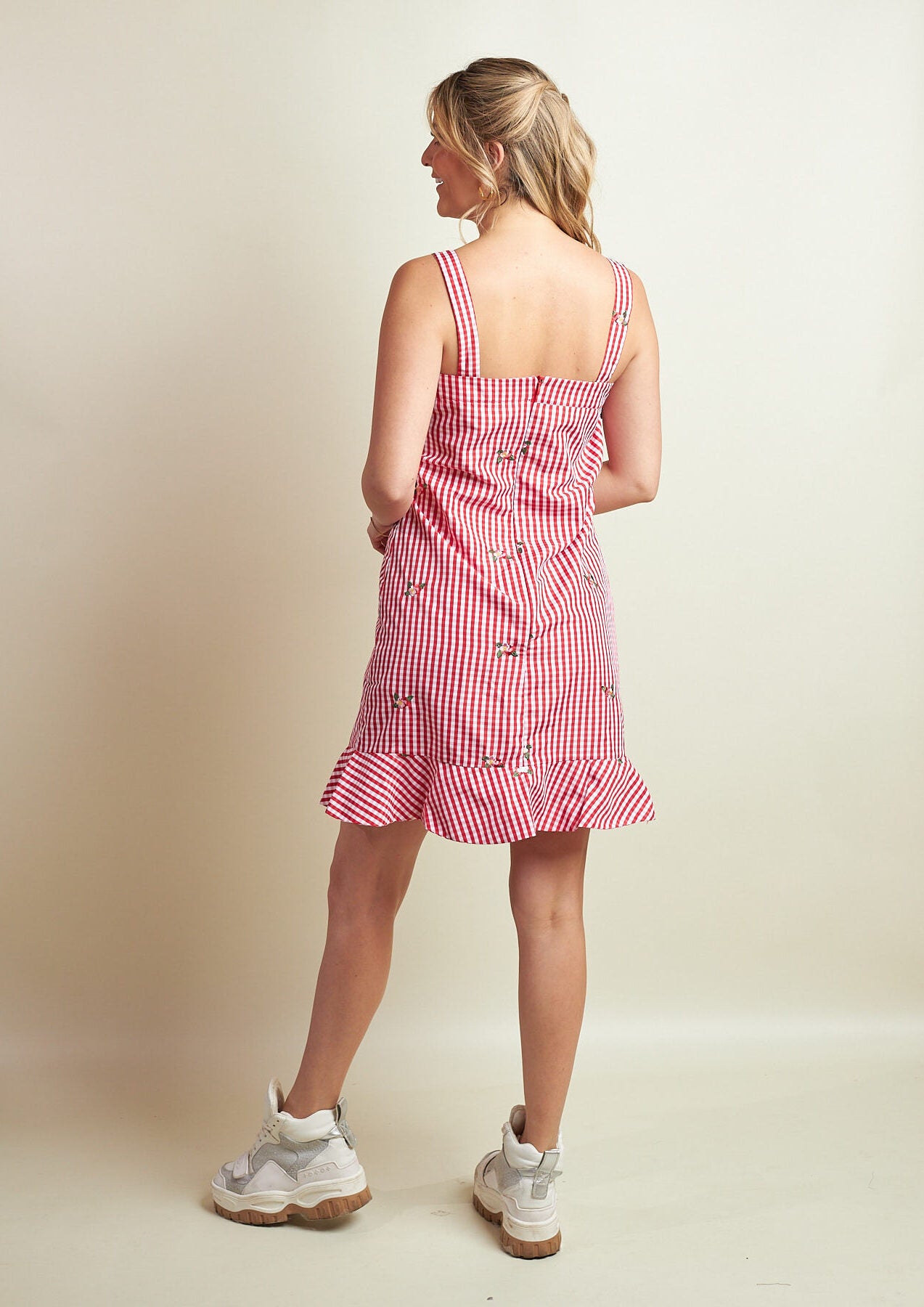 Vestido Tami Cuadros Rojos