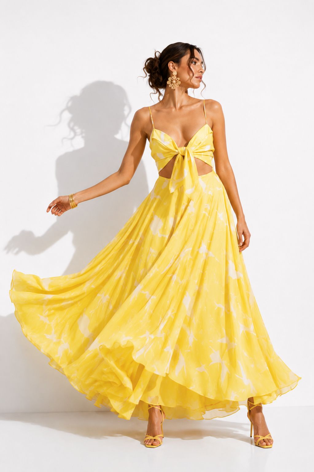Vestido Gil Gaviotas Amarillas Estampado