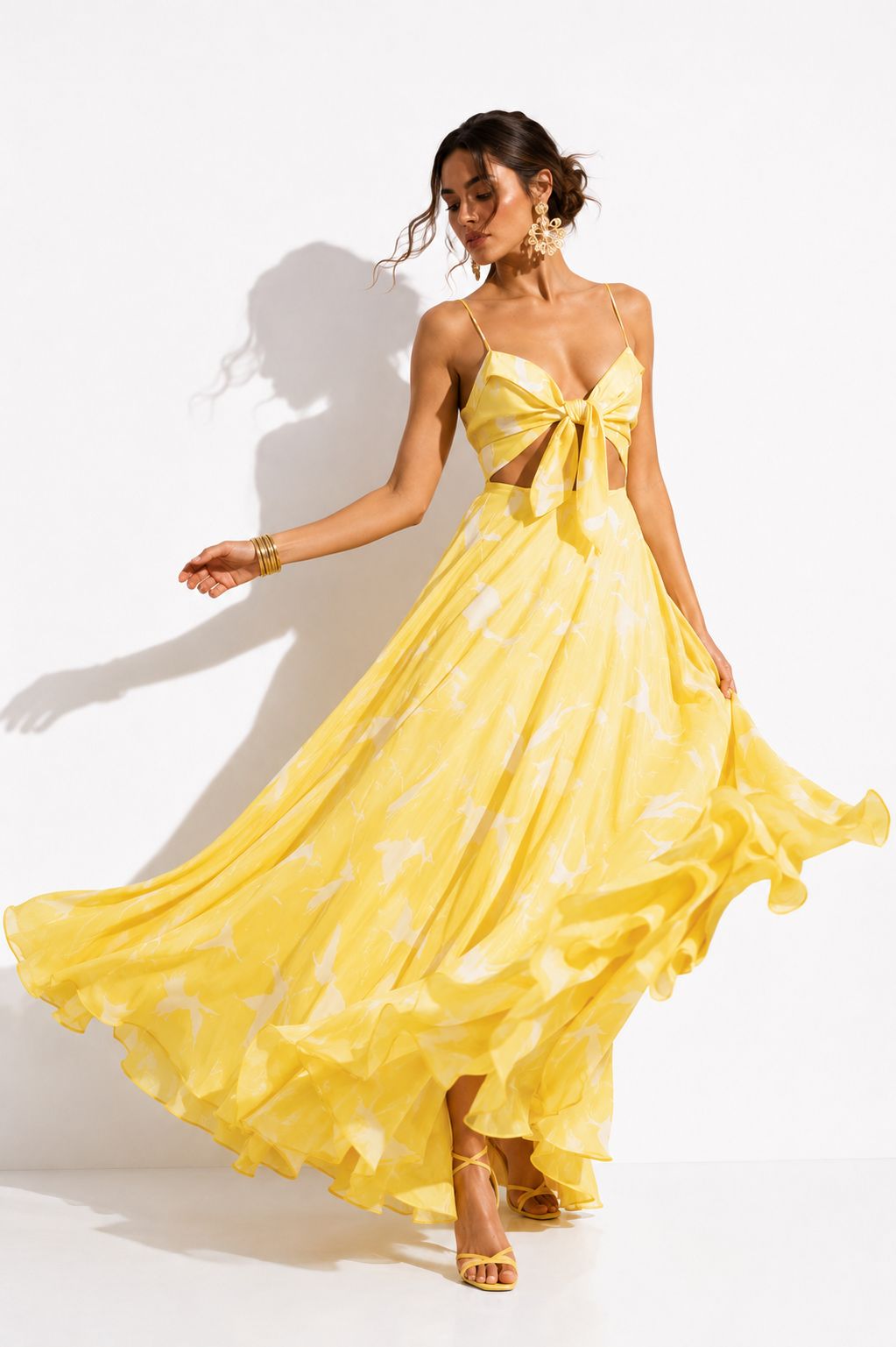 Vestido Gil Gaviotas Amarillas Estampado