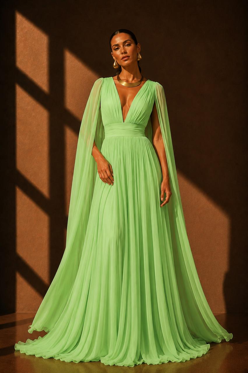 Vestido Girasol Verde Limón