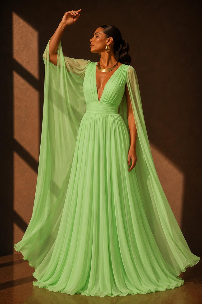 Vestido Girasol Verde Limón
