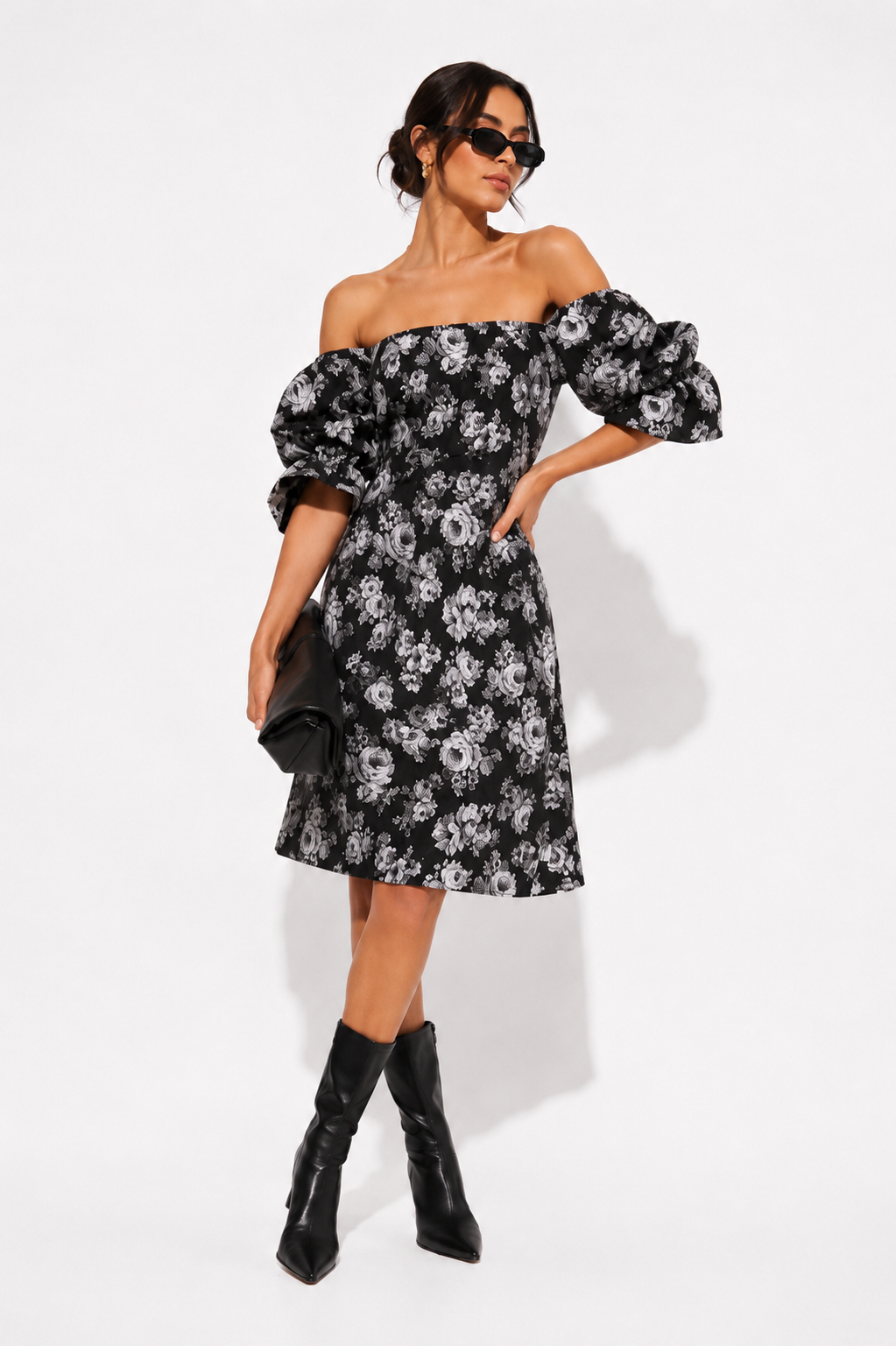 Vestido Mireya Negro Estampado