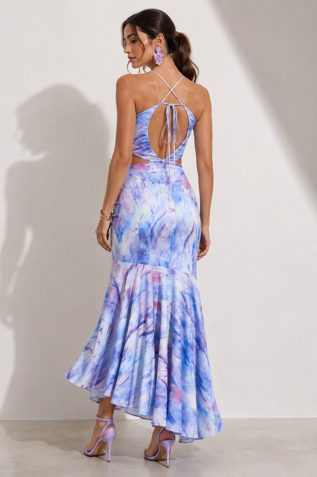 Vestido Oll Plumas Lila
