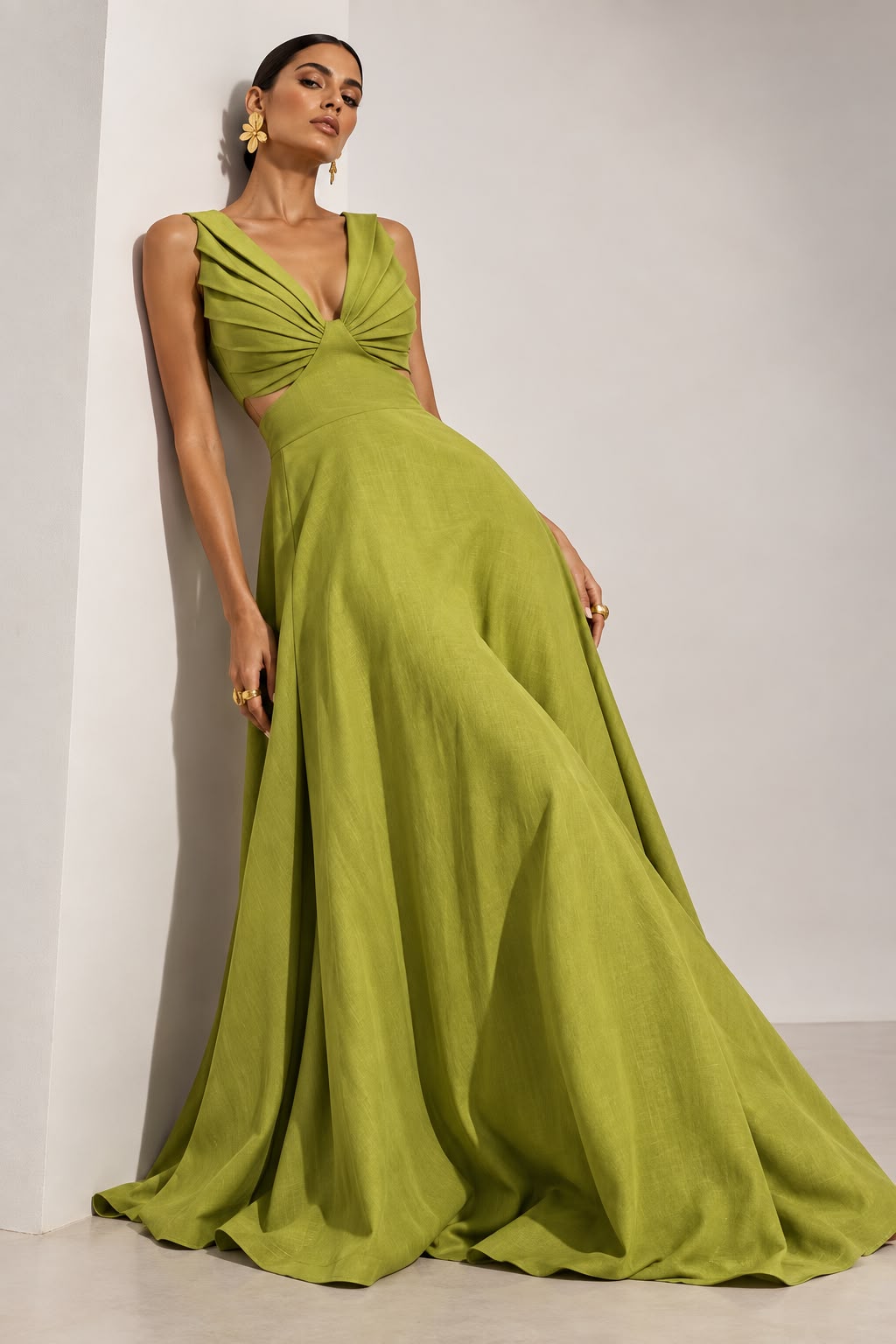 Vestido Quindio verde pistacho