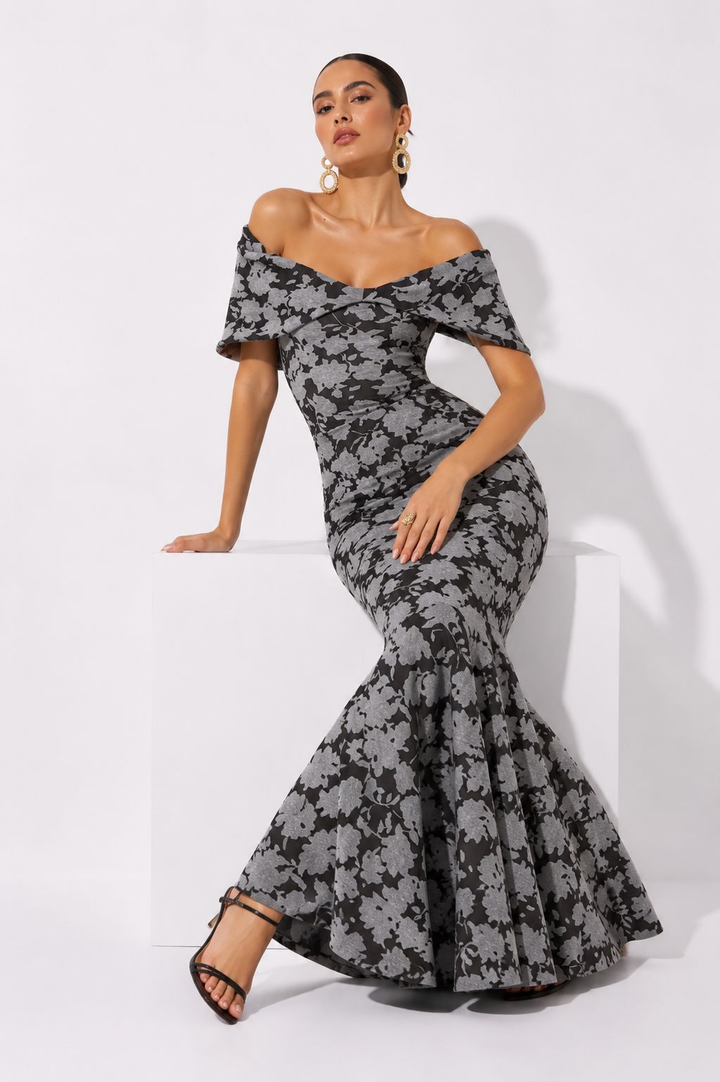 Vestido Sabina Ii Negro Estampado
