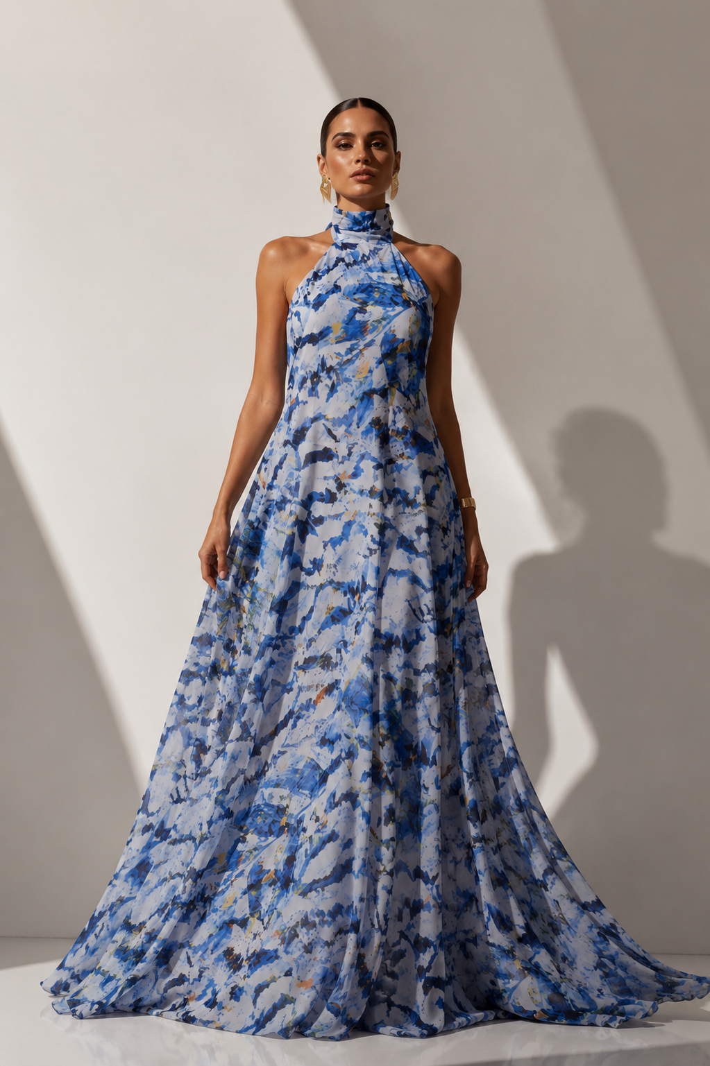 Vestido Apolinary Feathers Azul