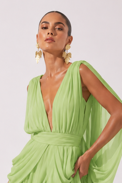 Vestido Hinora Verde Limon