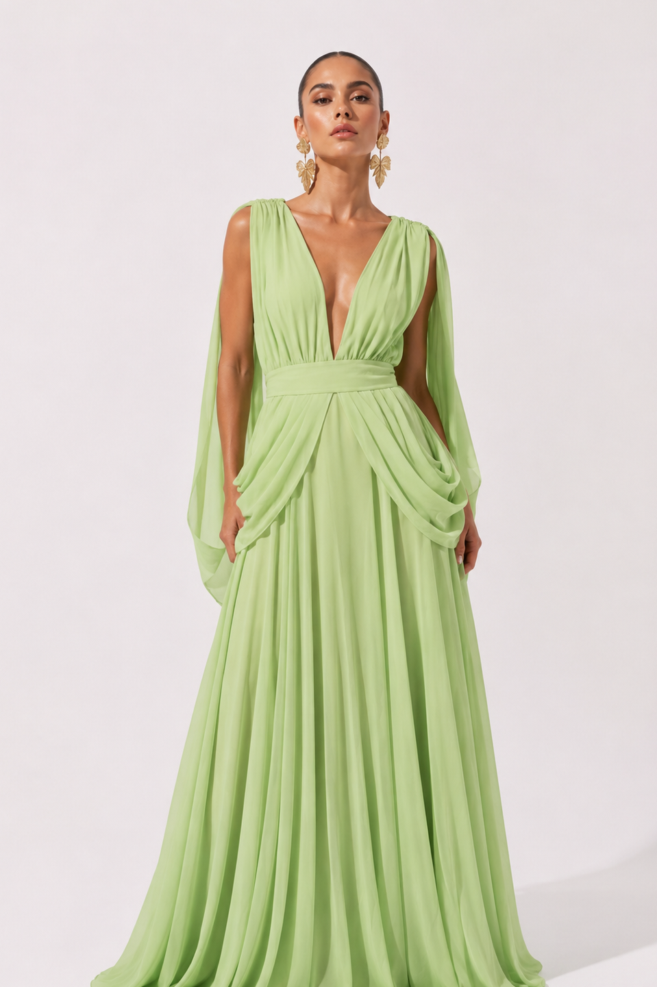Vestido Hinora Verde Limon
