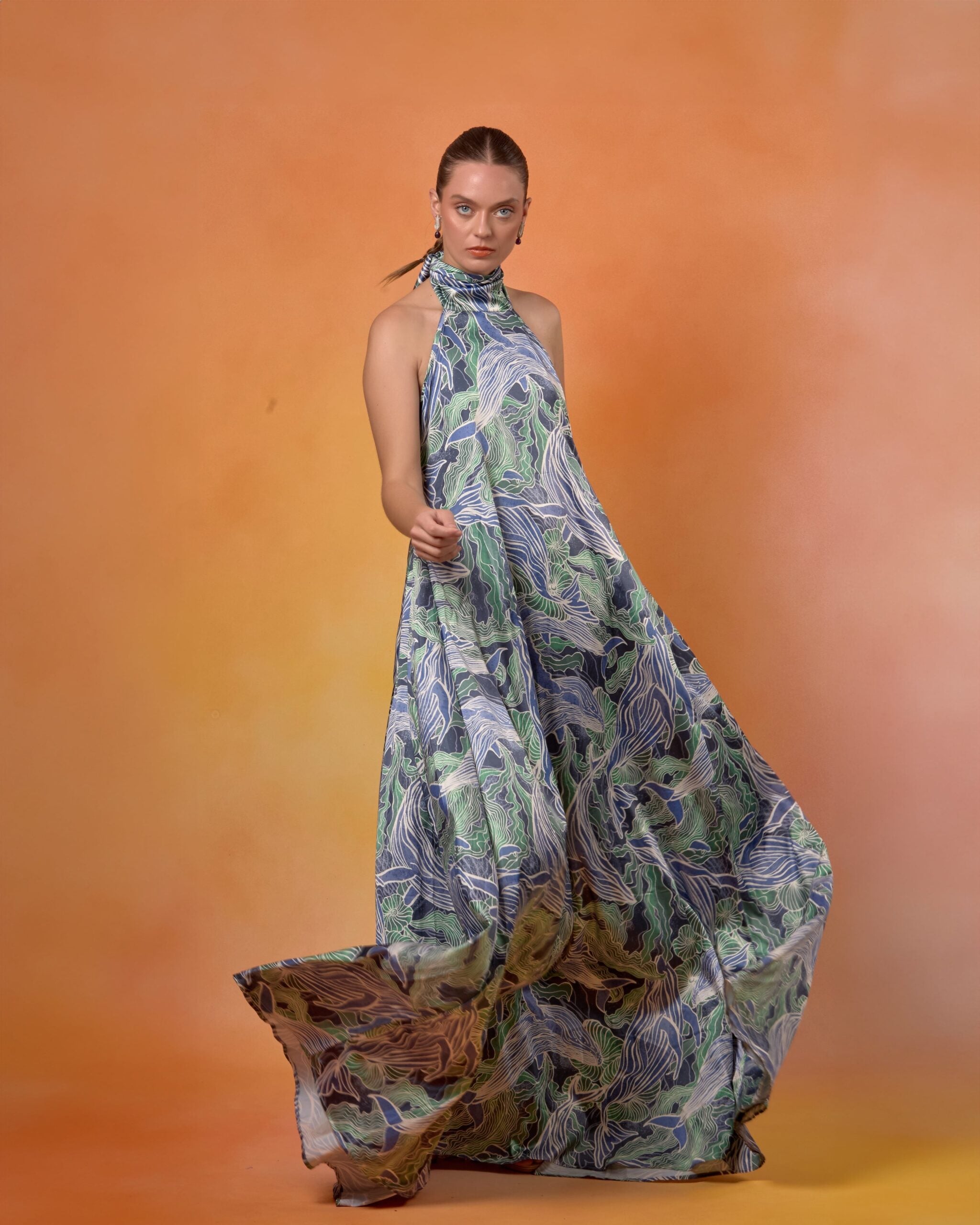 Vestido Apolinary Estampado Ballenas