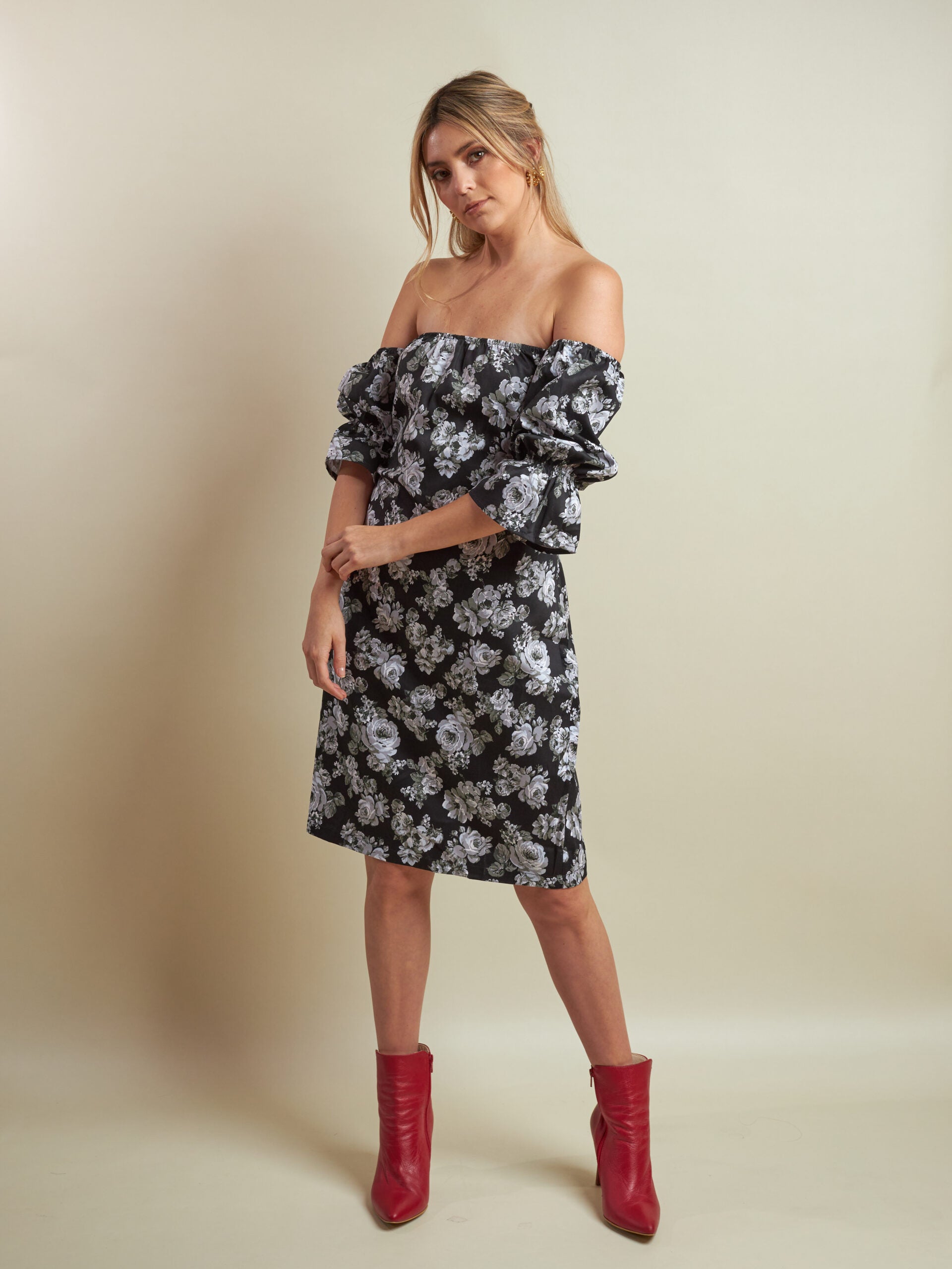 Vestido Mireya Negro Estampado