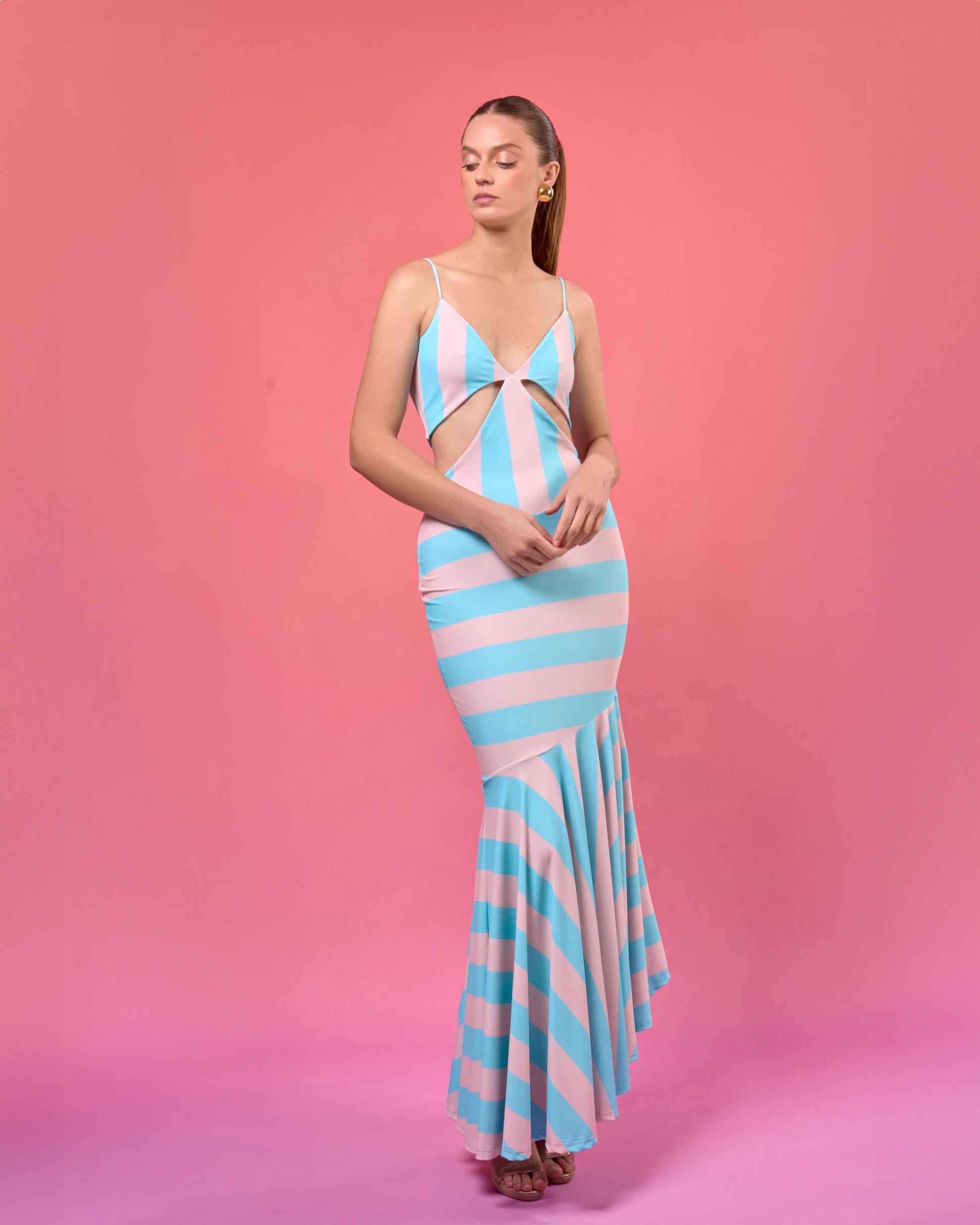 Vestido Oll Rayas Turquesas