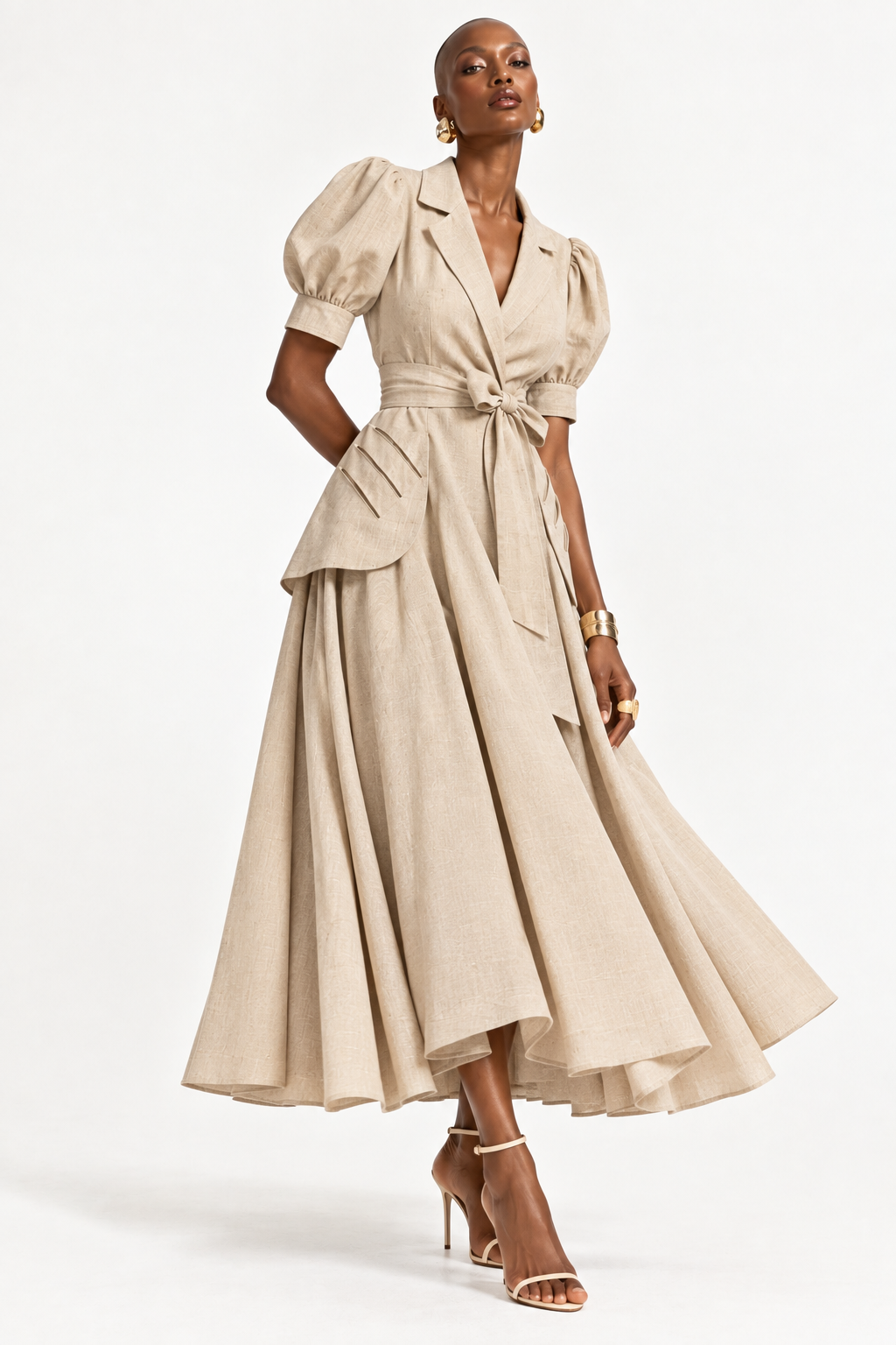 Vestido Isadora beige