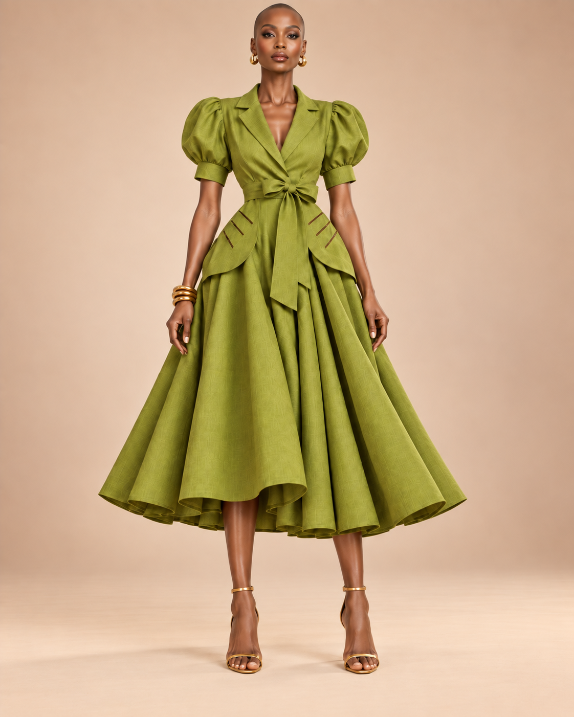 Vestido Isadora verde pistacho