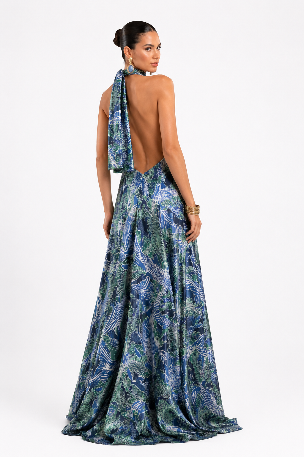 Vestido Apolinary Estampado Ballenas