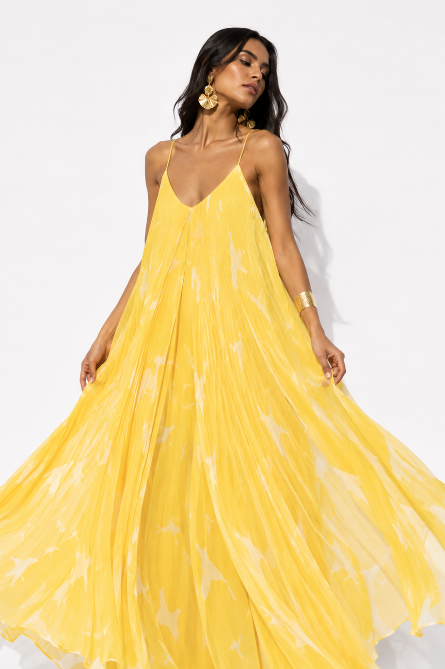 Vestido Aratoca Amarillo Gaviotas Estampado