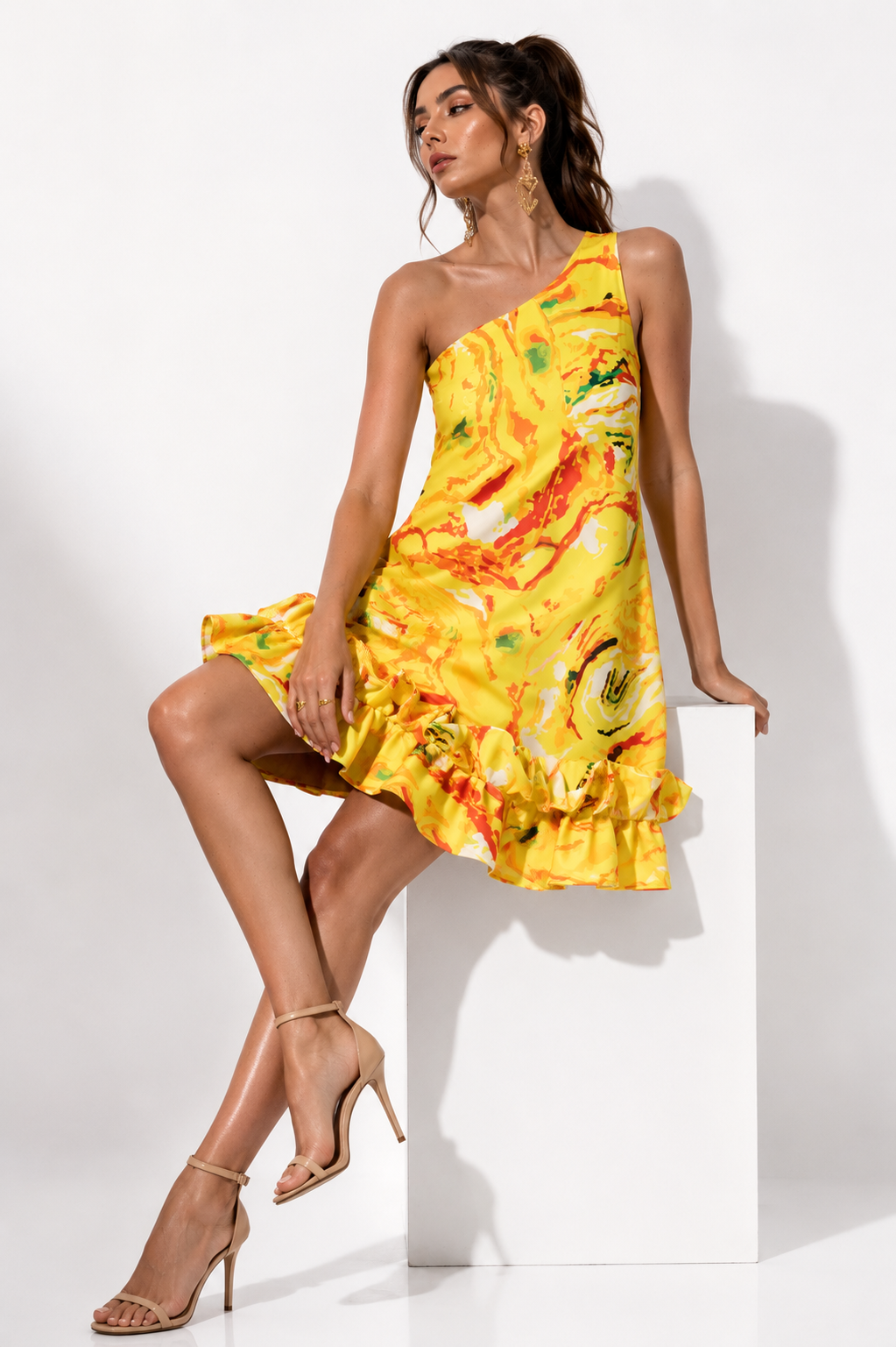 Vestido Chiquima Amarillo Estampado